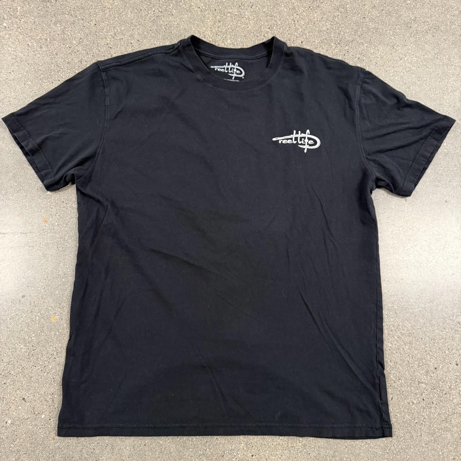 Reel Legends Reel Life Spell Out Logo T-Shirt XL Black Size US XL / EU 56 / 4 - 2 Thumbnail
