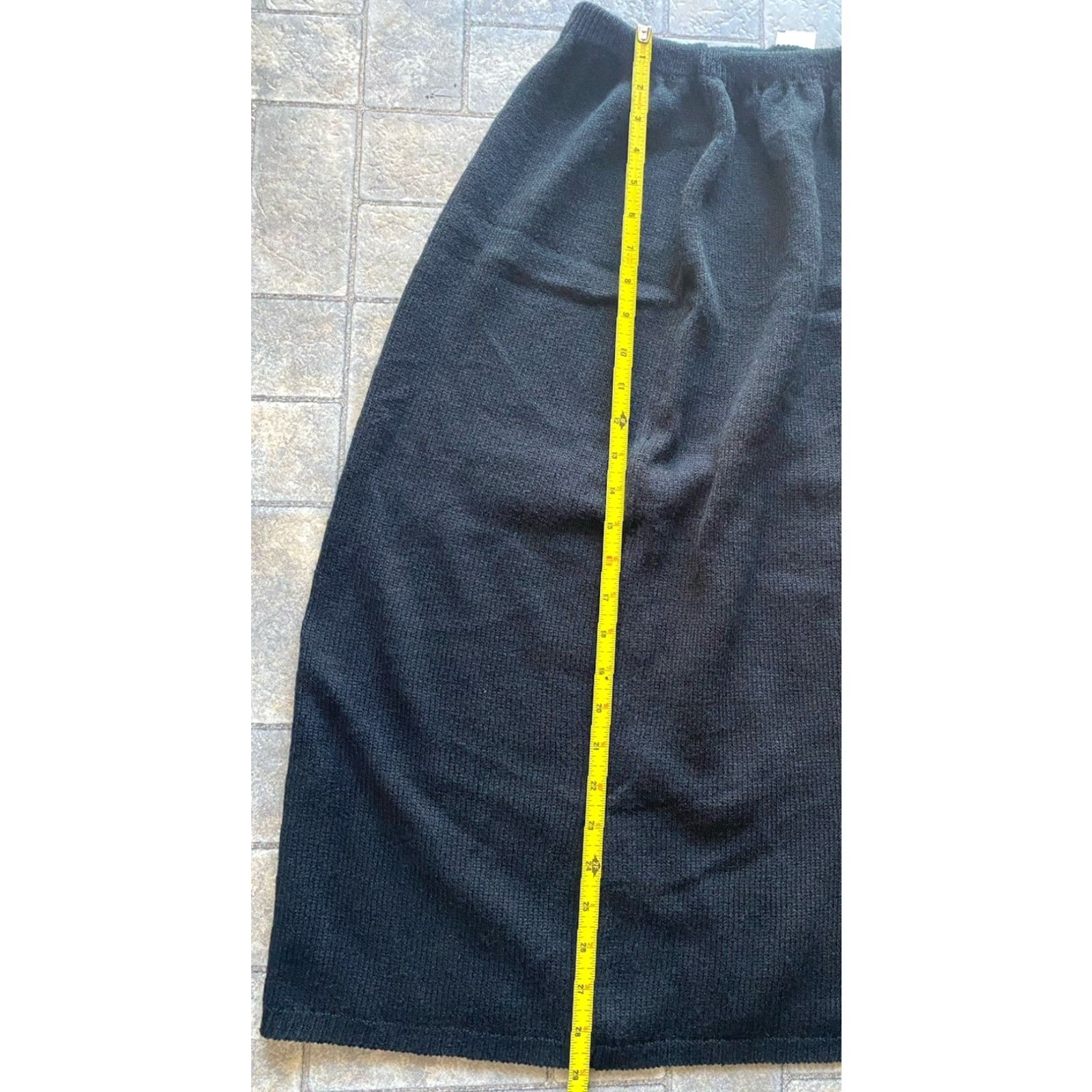 Vintage VINTAGE Kate Collins Skirt Womens Medium Black Mid Length Stretch Made In USA NWT Size 32" / US 10 / IT 46 - 5 Thumbnail