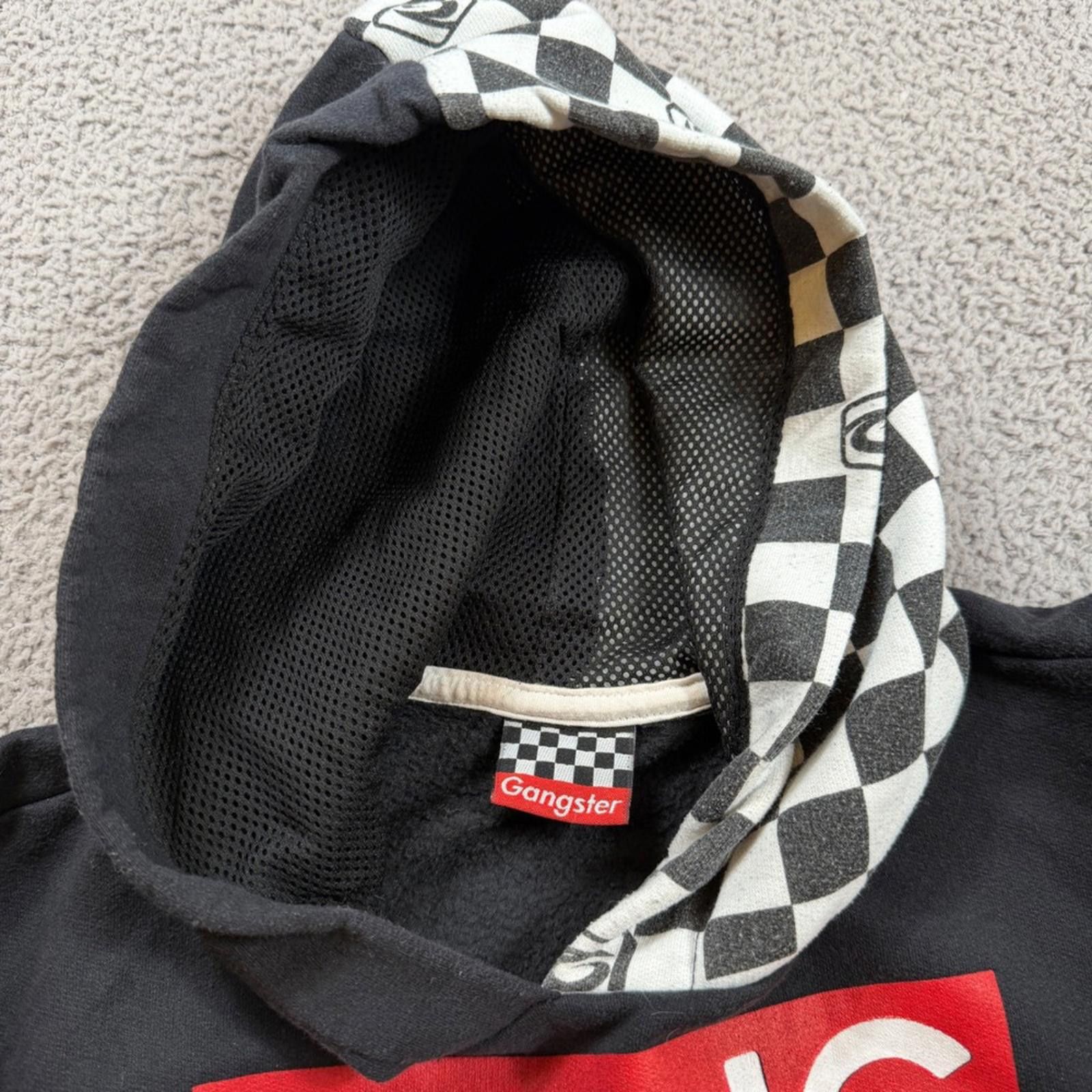 Spiritual Gangster Y2K Racing Graphic Hoodie Checkerboard Hood Streetwear Size US M / EU 48-50 / 2 - 4 Thumbnail