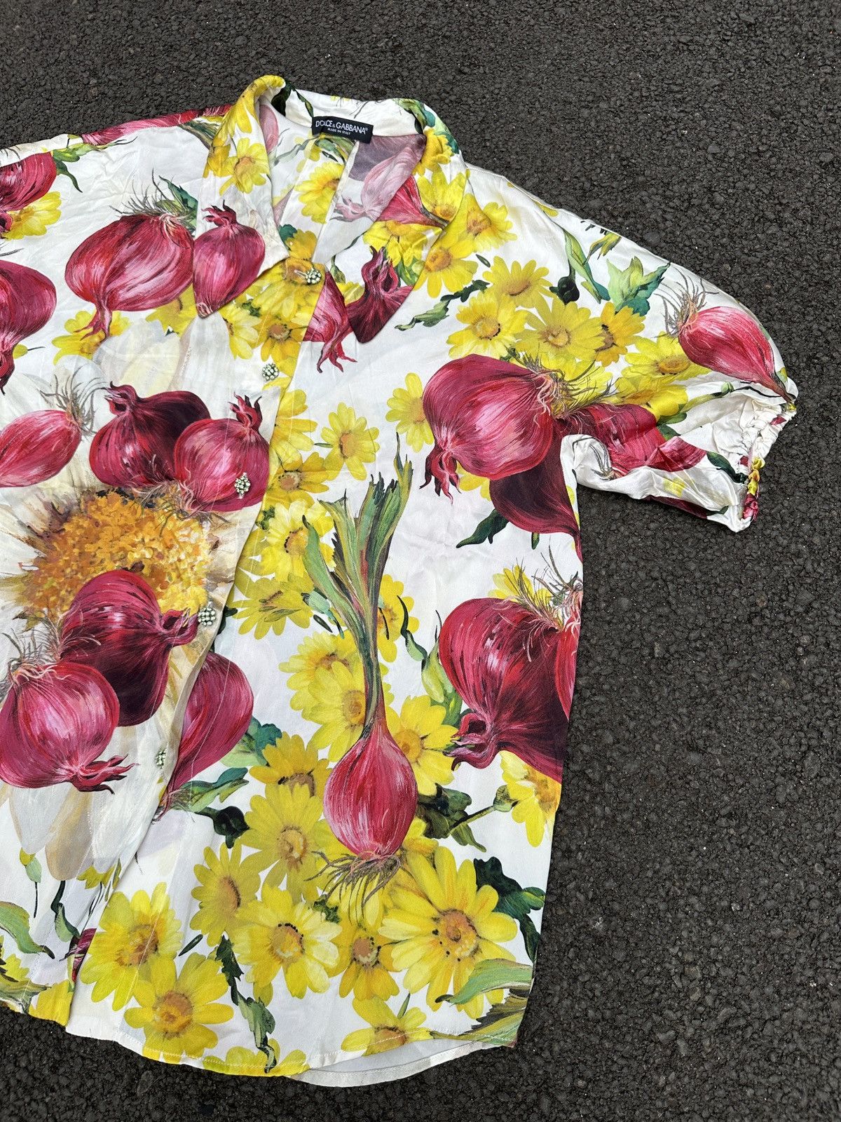 Dolce & Gabbana RARE DOLCE & GABBANA ONION PRINT SILK BLOUSE TOP WOMEN Size L / US 10 / IT 46 - 4 Thumbnail