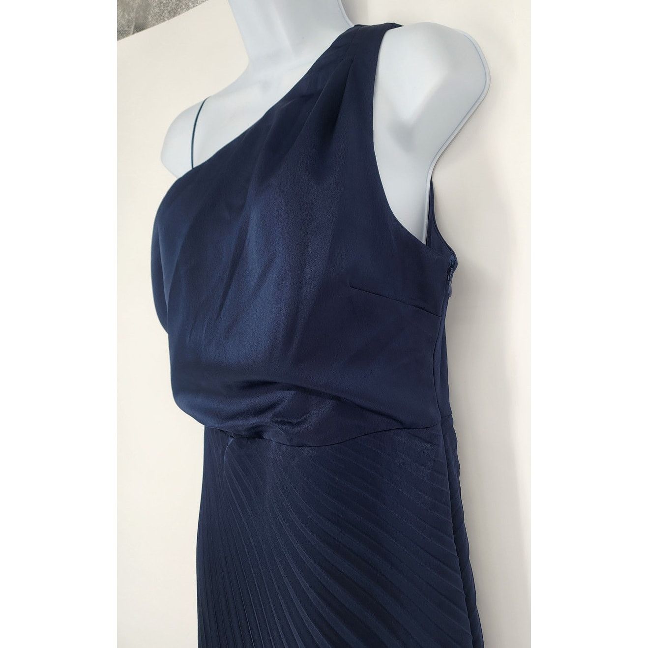 Sam Edelman Sam Edelman Navy Blue Pleated One Shoulder Dress Size 6 Size M / US 6-8 / IT 42-44 - 3 Thumbnail