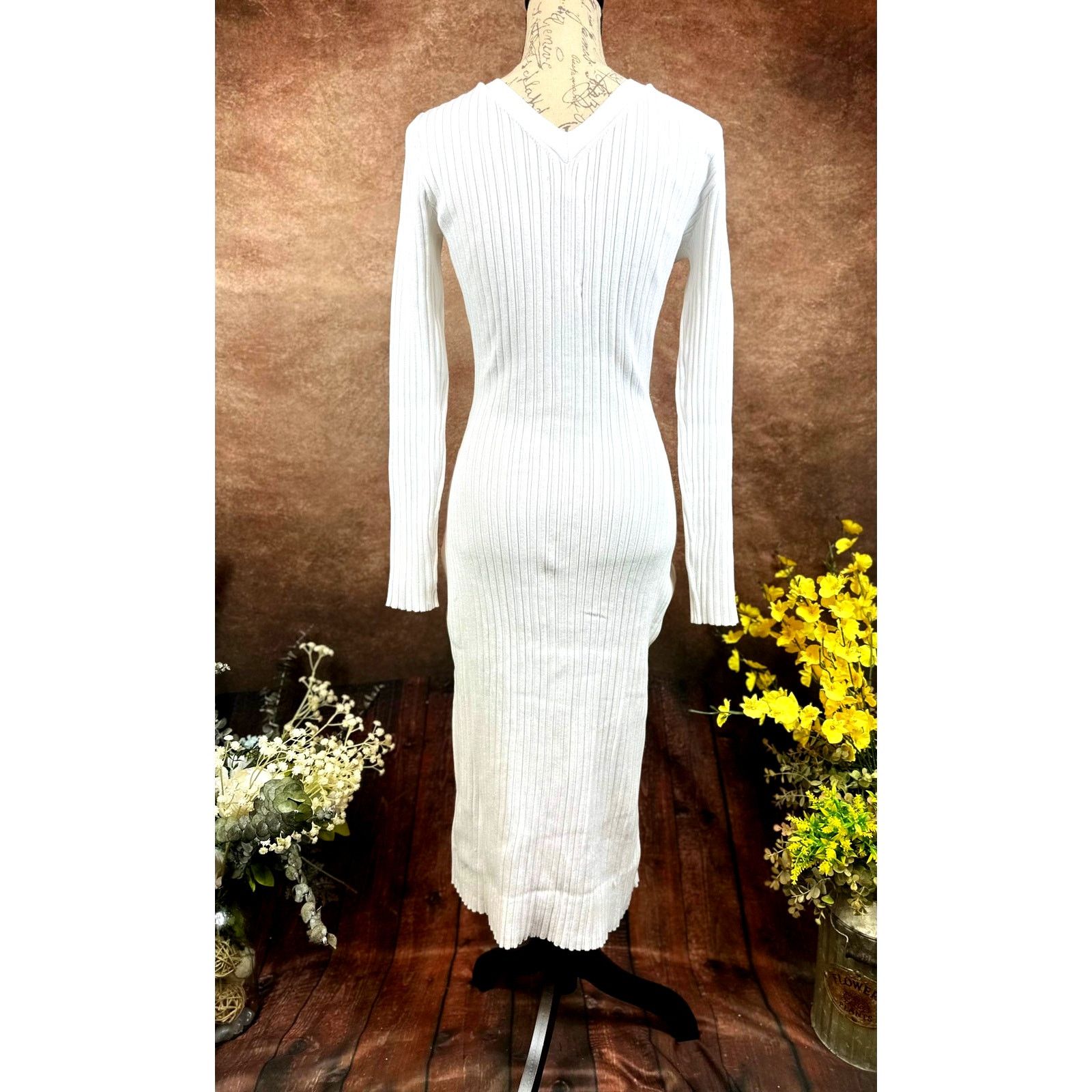 Other LITA By Ciara Rib Cardigan Button Front Midi Dress White M Size M / US 6-8 / IT 42-44 - 12 Thumbnail
