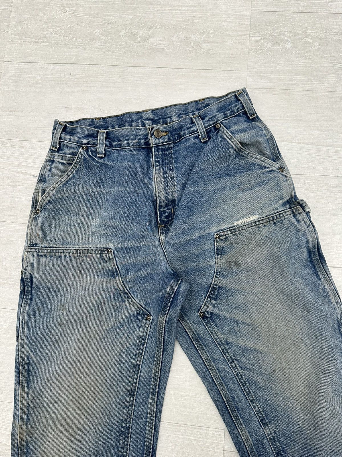 Carhartt AMAZING Distressed Blue Carhartt Double Ruck Denim Jeans 34 Size US 34 / EU 50 - 7 Thumbnail