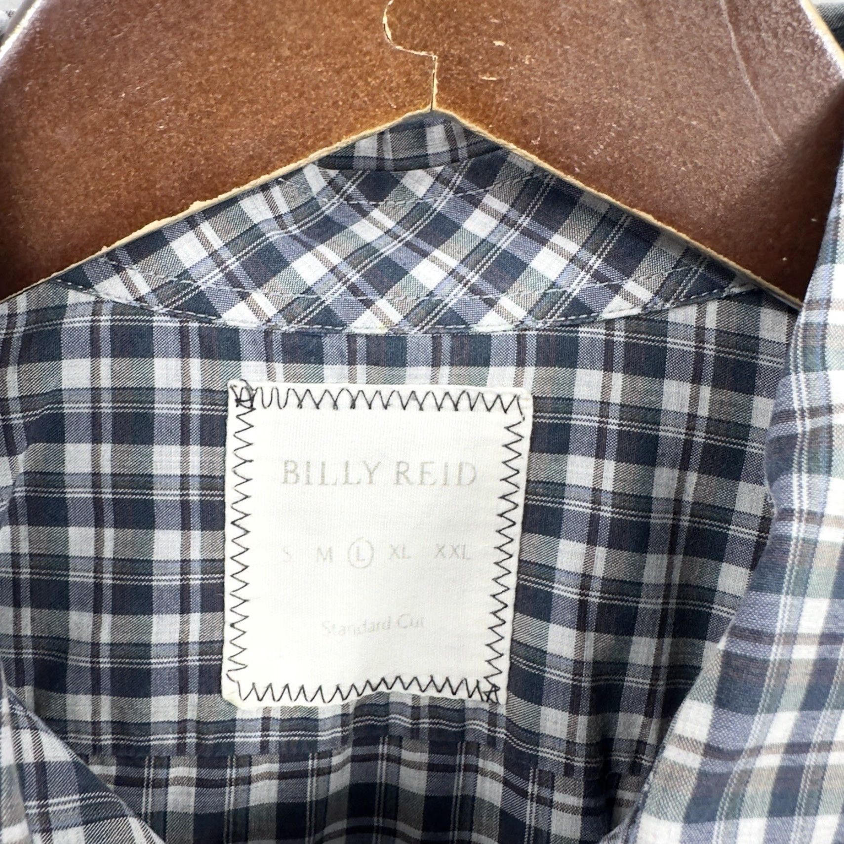 Billy Reid Billy Reid Shirt Mens XL Blue Plaid Button-Up Front Slim Classic Colorful Dad Designer Modern Capstone? Size US XL / EU 56 / 4 - 7 Thumbnail