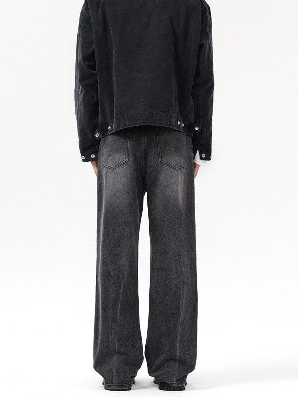 Japanese Brand Men's street retro washed distressed straight loose jeans Size US 32 / EU 48 - 4 Thumbnail