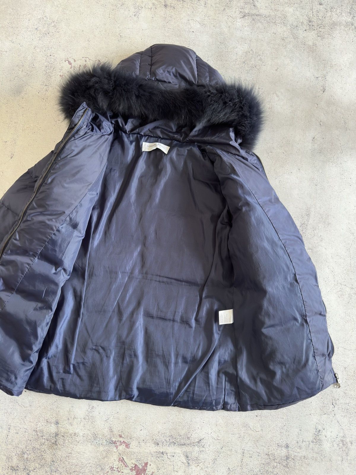 Gerard Darel Gerard Darel Paris Blue Down Jacket With Fur Hood Size 2 Size L / US 10 / IT 46 - 10 Thumbnail
