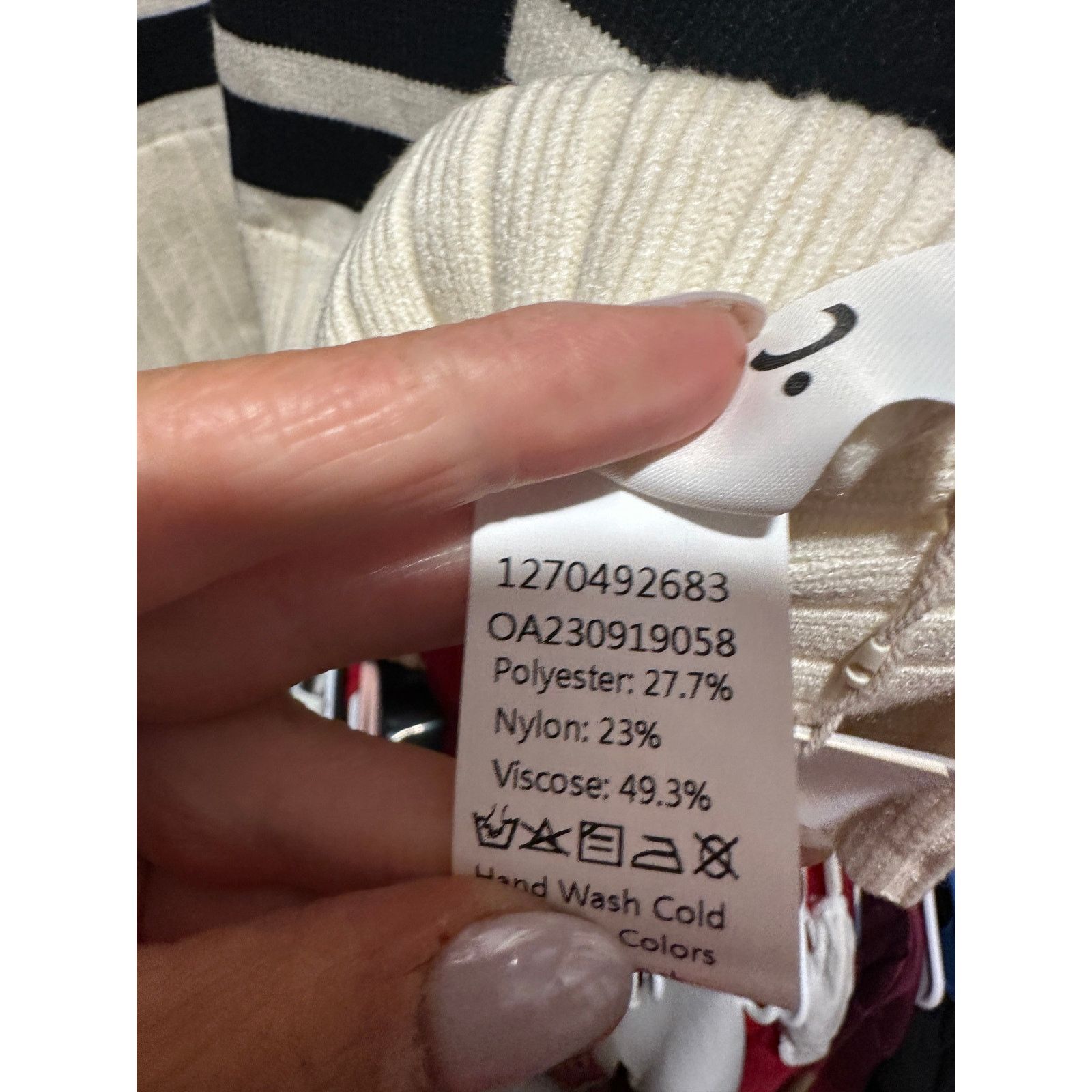 Other Commense Off White Striped Mock Neck Long Sleeve Sweater Size XL / US 12-14 / IT 48-50 - 8 Thumbnail