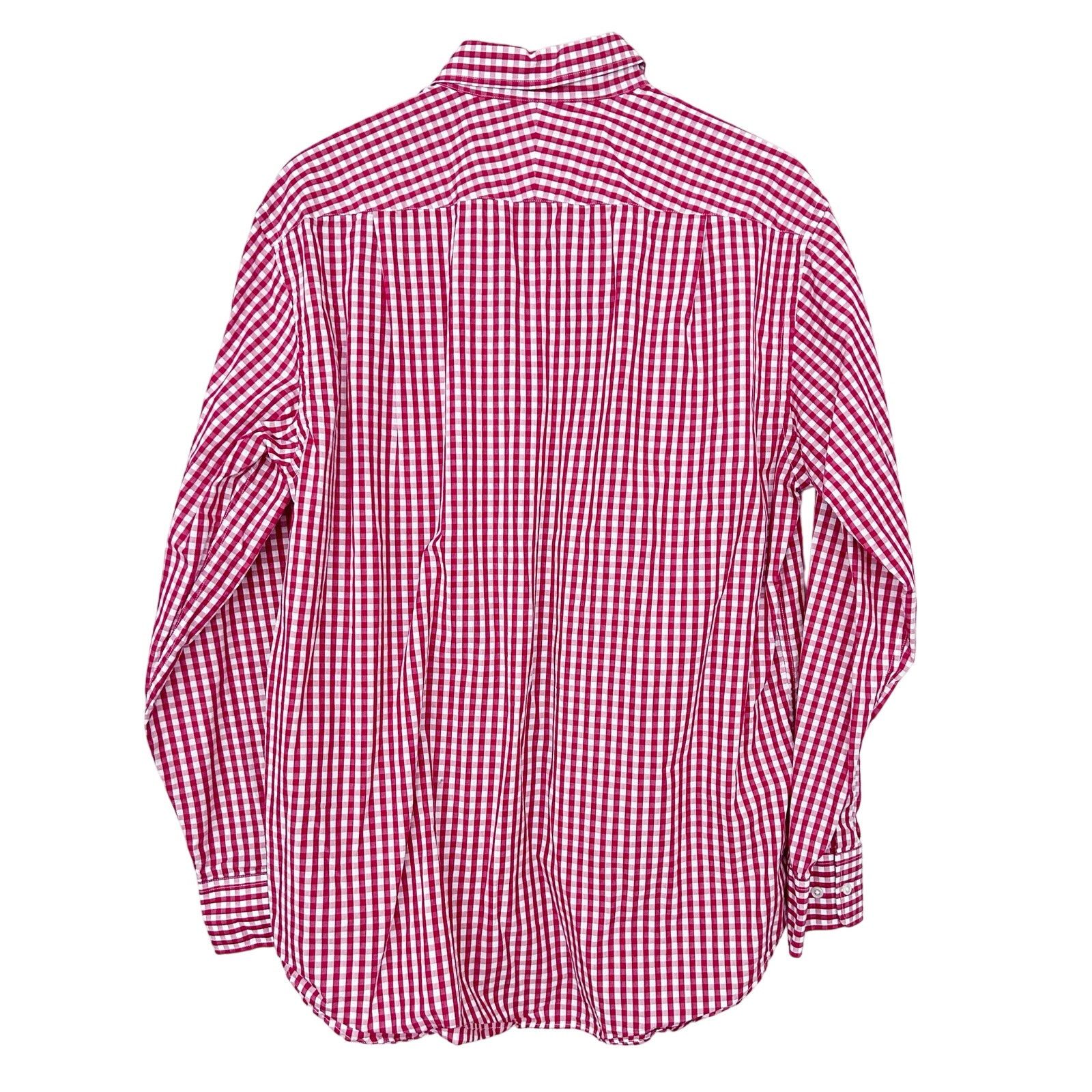 J.McLaughlin J. McLaughlin Red White Plaid Long Sleeve Button Down Sz L Size US L / EU 52-54 / 3 - 5 Thumbnail