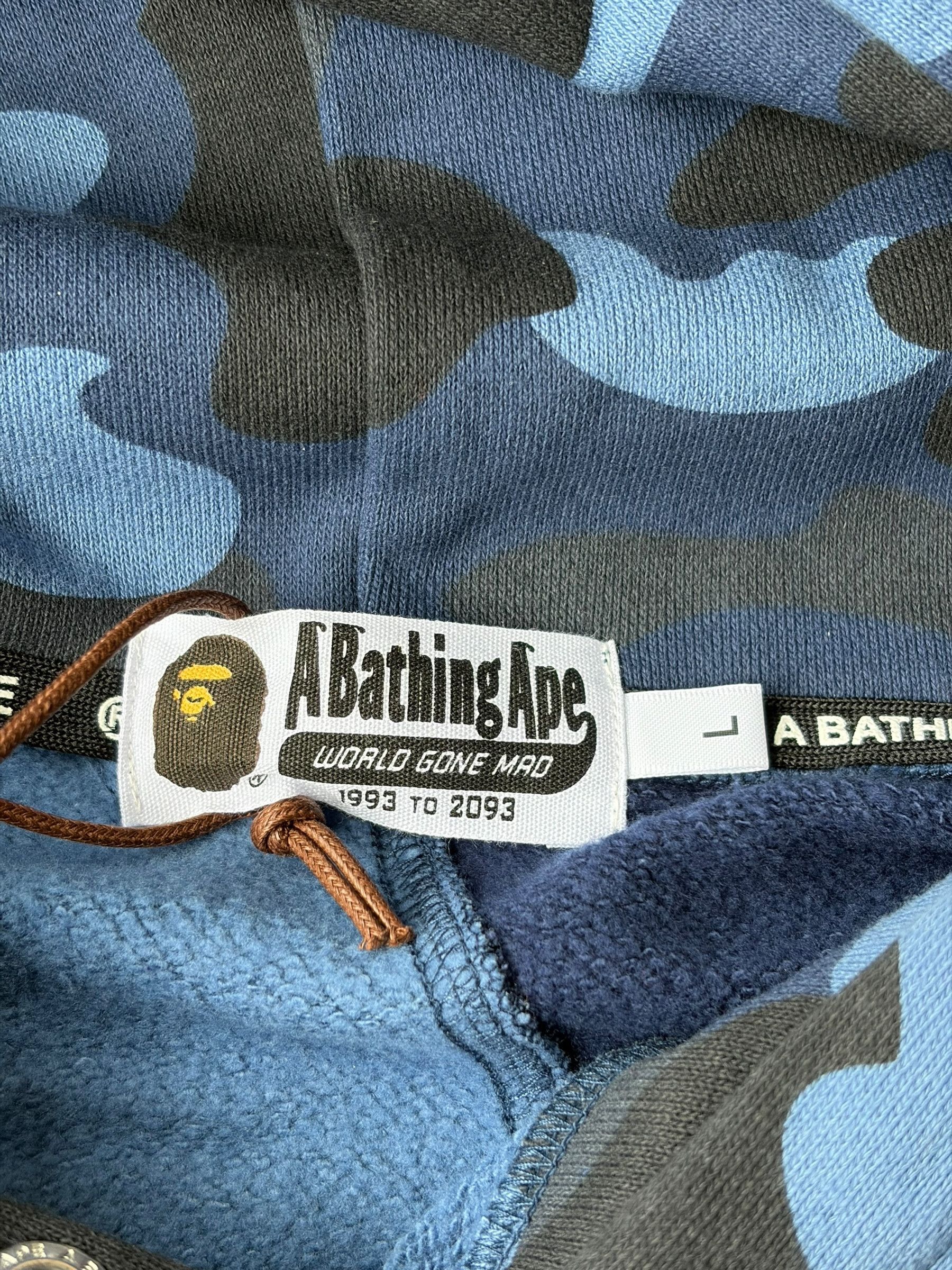 Bape Bape Blue Camo College Logo Hoodie Size US L / EU 52-54 / 3 - 5 Thumbnail