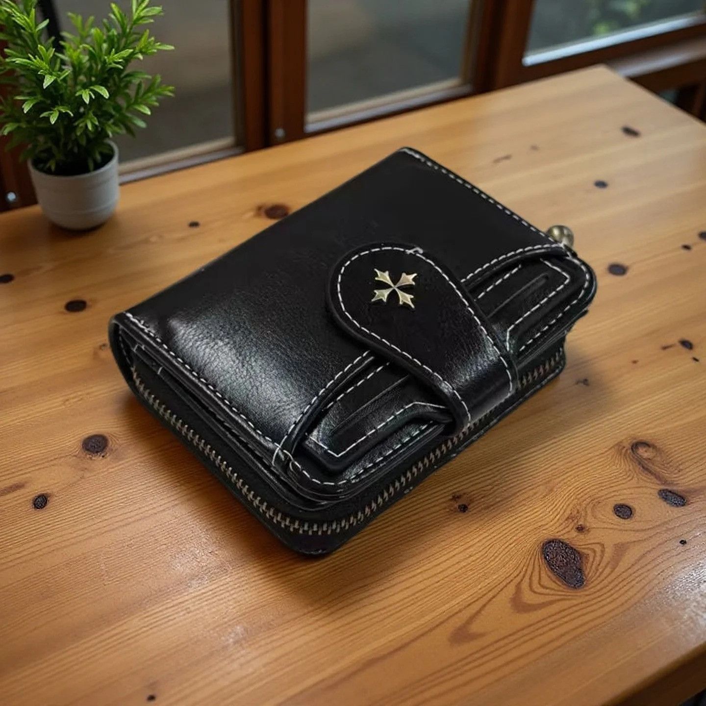 Japanese Brand leather short cross Wallet Size ONE SIZE - 2 Thumbnail