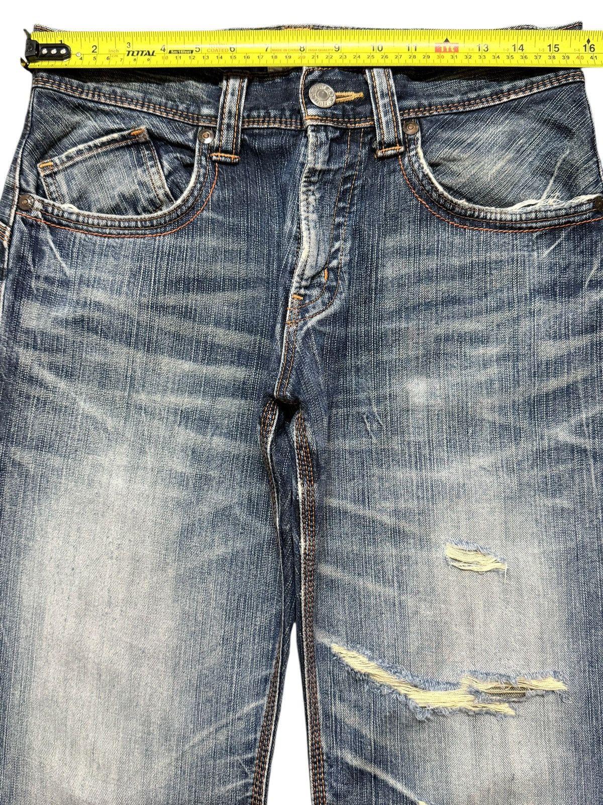 Edwin Vintage 90s Edwin XV Faded Wash Whisker Distressed Bootcut Size US 31 - 12 Thumbnail