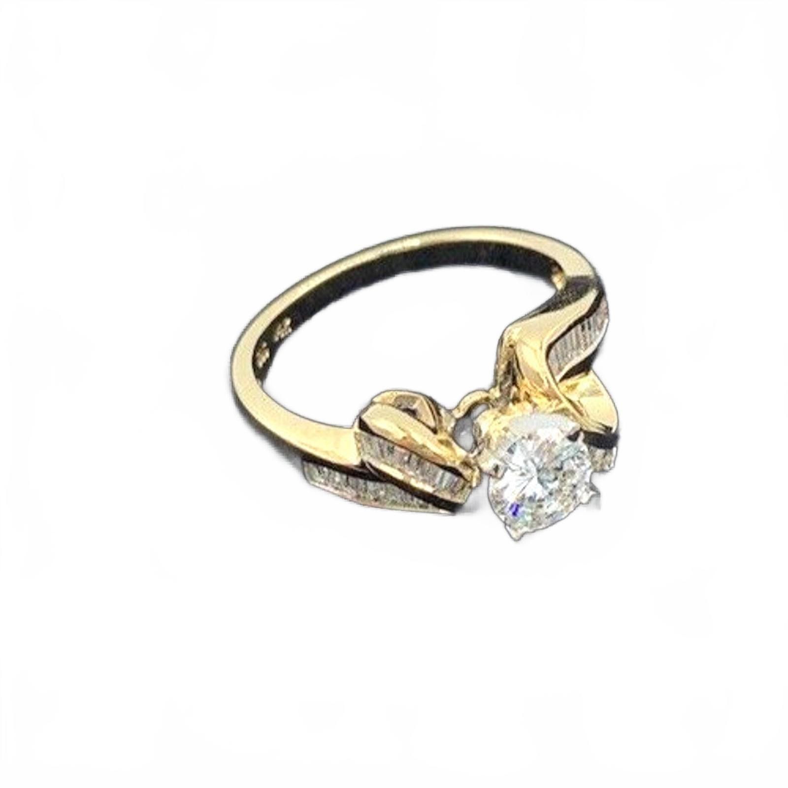 Other Over 1 carat TW 14K Yellow Gold VS2F Diamond Engagement Ring Size ONE SIZE - 6 Thumbnail