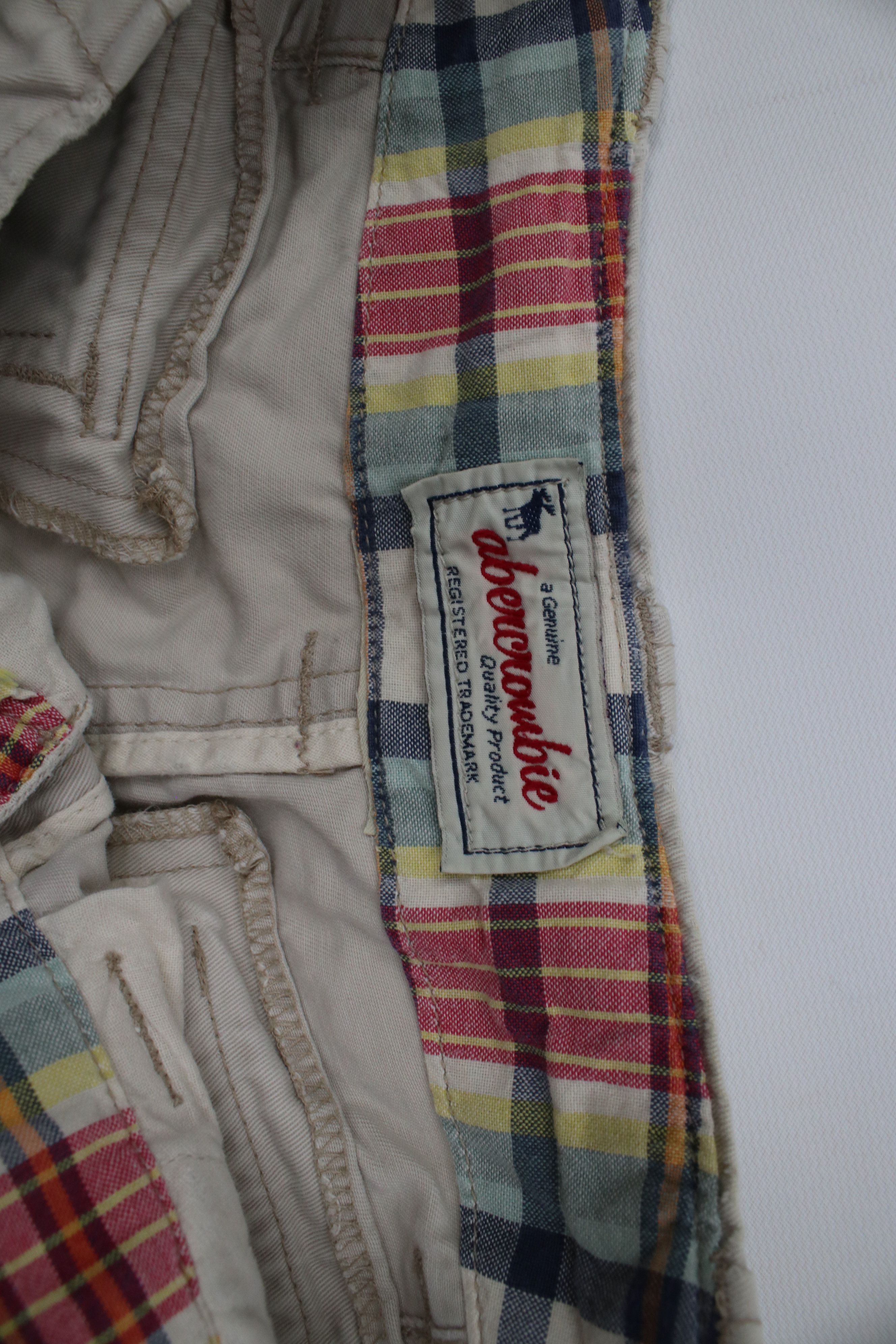 Abercrombie & Fitch Vintage 90s Y2K Abercrombie & Fitch Heavy Chino Shorts Beige Size US 30 / EU 46 - 9 Thumbnail