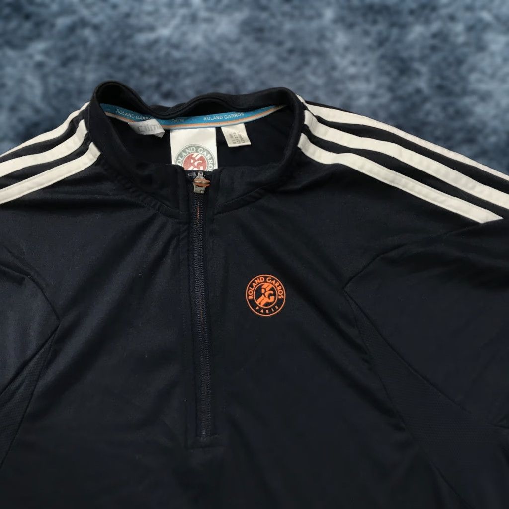 Adidas Adidas Roland Garros Jacket Mens S Blue Clima365 1/4 Zip Sports Tennis French Open Shirt Size US S / EU 44-46 / 1 - 1 Thumbnail