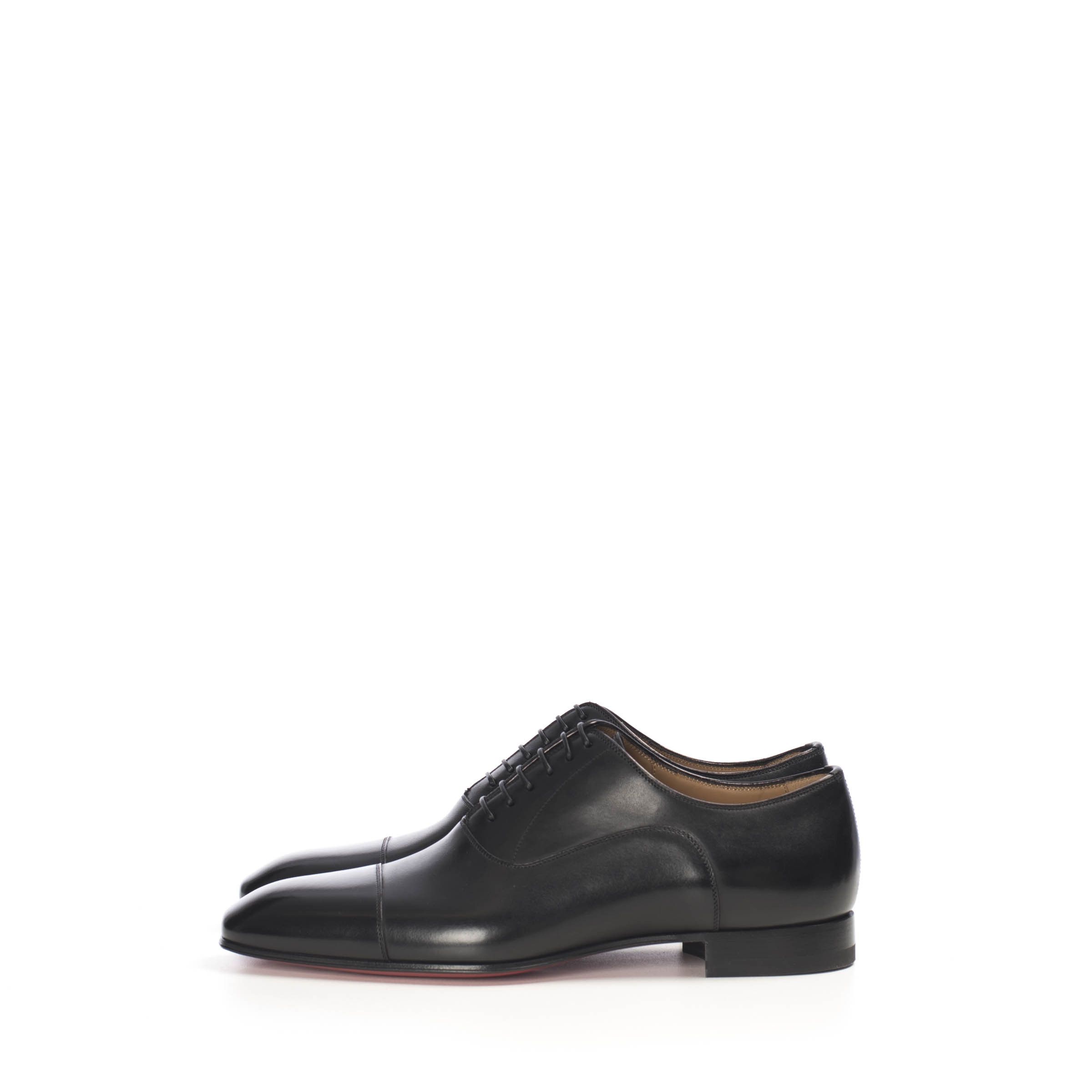 Christian Louboutin Black Leather Greggo Oxford Shoes Size 39,5 Size US 6.5 / EU 39-40 - 4 Thumbnail