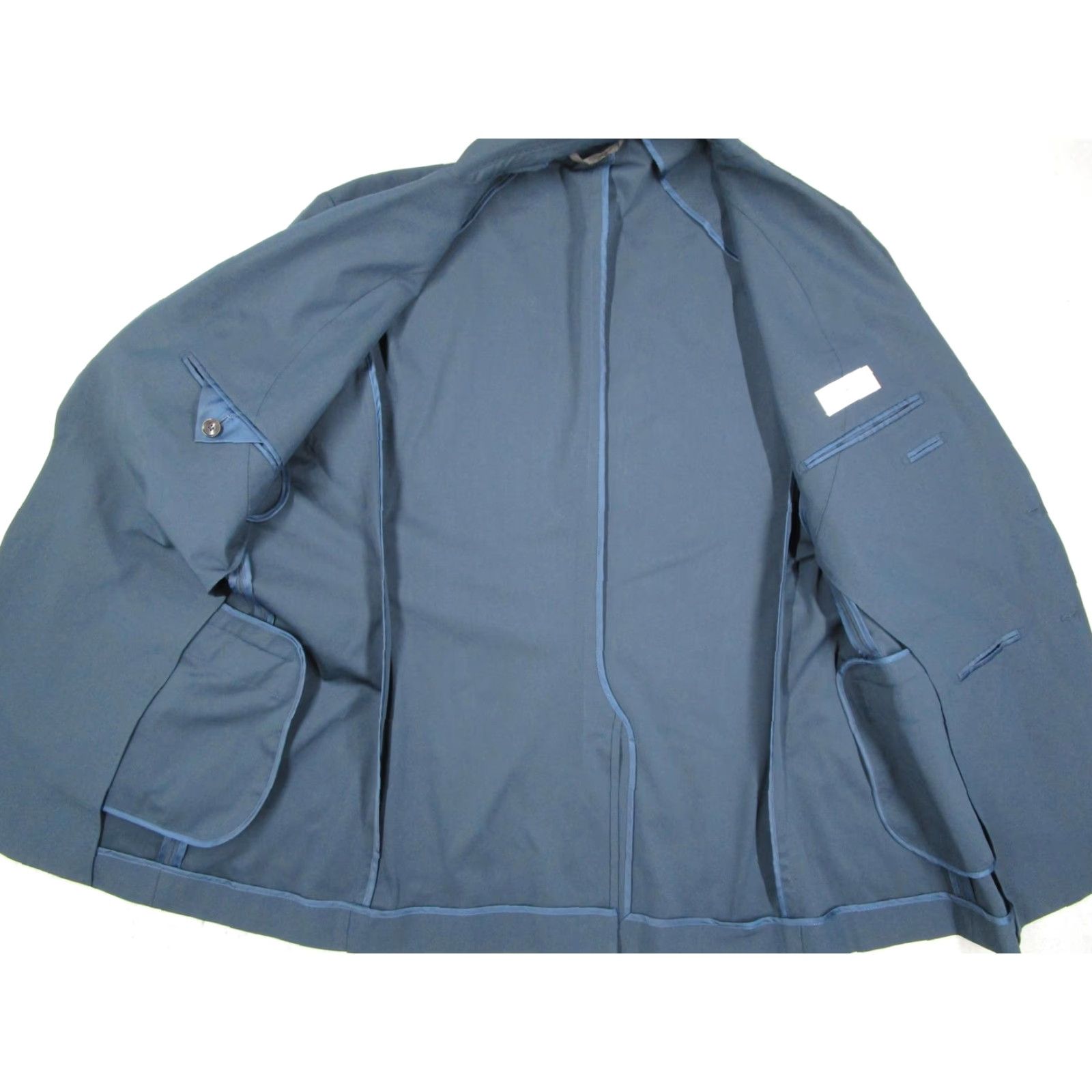 Vintage Sene Mens Large Navy Blue FlexTech Blazer Jacket Single-Breasted 2-Button Notch Lapel Travel Coat Size 40R - 2 Thumbnail