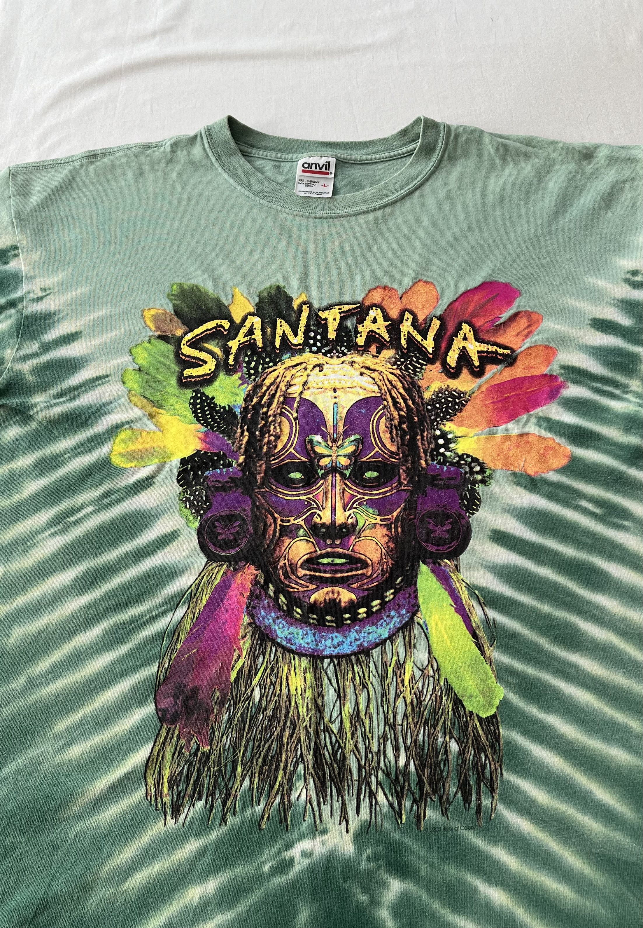 Band Tees Vintage 2003 Carlos Santana Shaman Tie Dye T-shirt Size US L / EU 52-54 / 3 - 3 Thumbnail