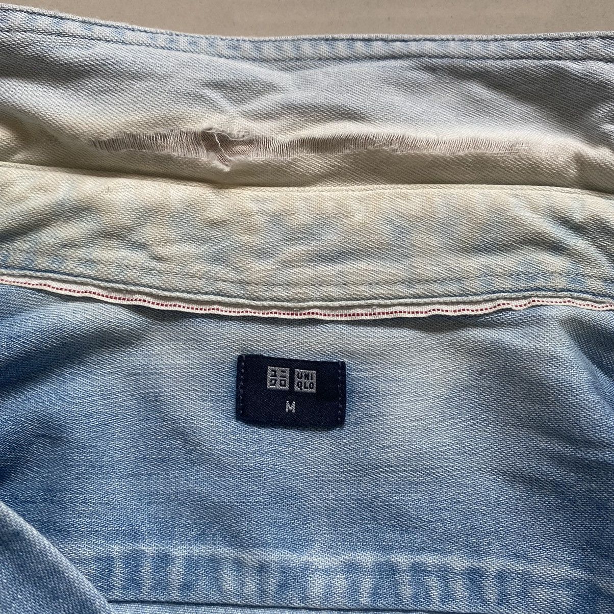 Uniqlo Vintage Uniqlo Selvedge Washed Blue Button Down Shirts Size US M / EU 48-50 / 2 - 10 Thumbnail