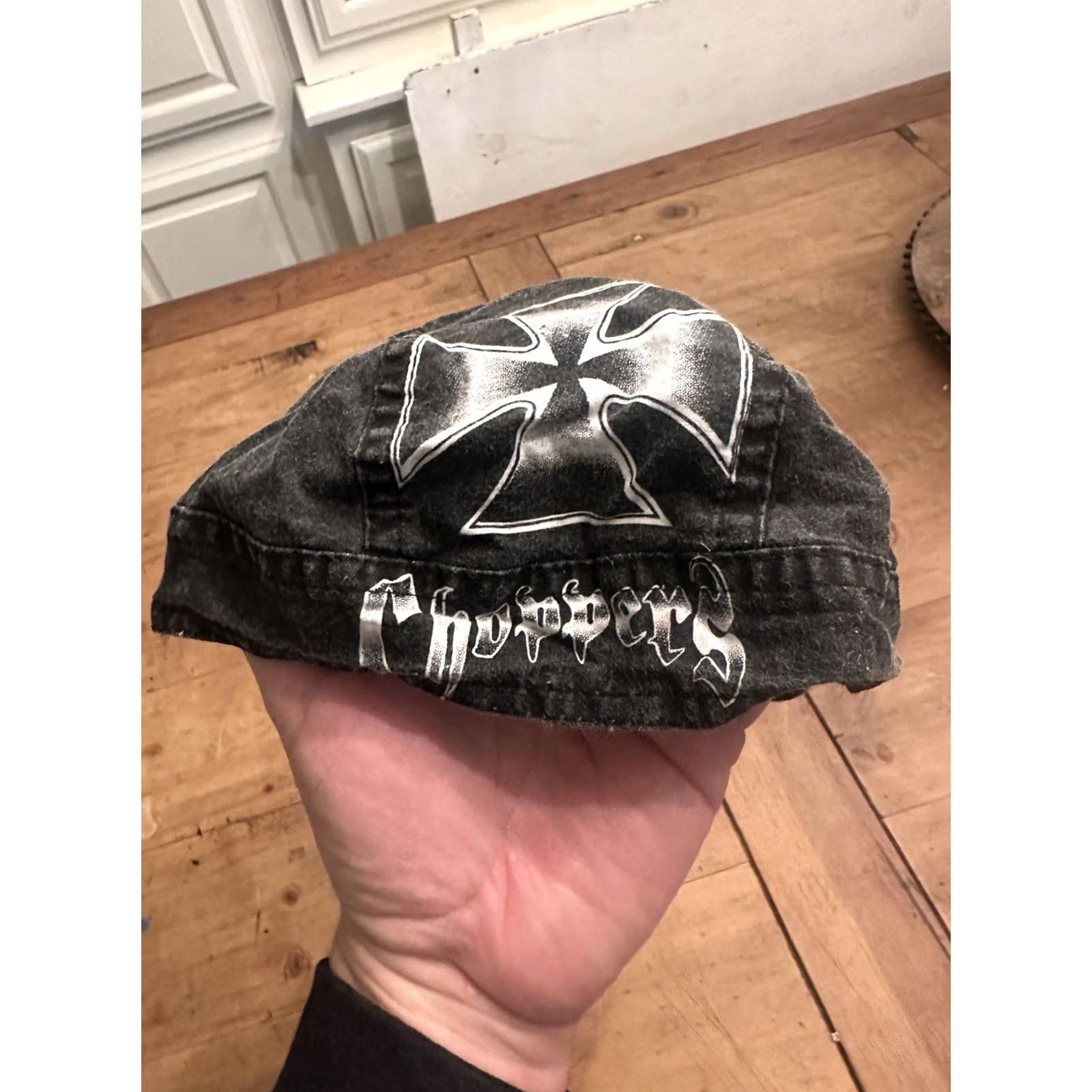 Vintage VINTAGE Choppers Skull Cap Motorcycle Biker Doo Rag Head Wrap Bandana Black Mens One Size Size ONE SIZE - 5 Thumbnail