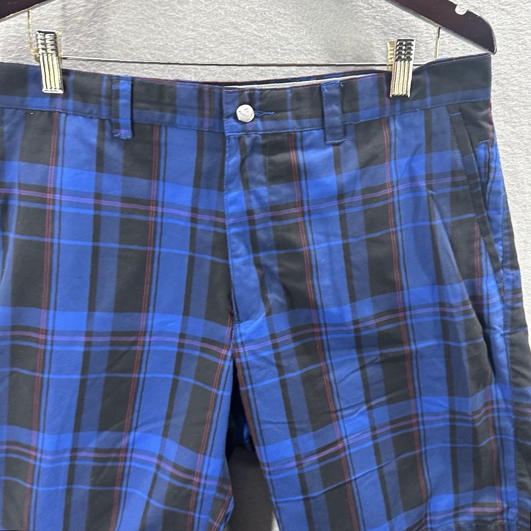 Callaway Callaway Bermuda Golf Shorts Mens 34 Blue Plaid Flat Front Preppy Modern Dad Bermuda Shorts Mens 34 Blue Plaid Golf Casual Workwear Size US 34 / EU 50 - 3 Thumbnail