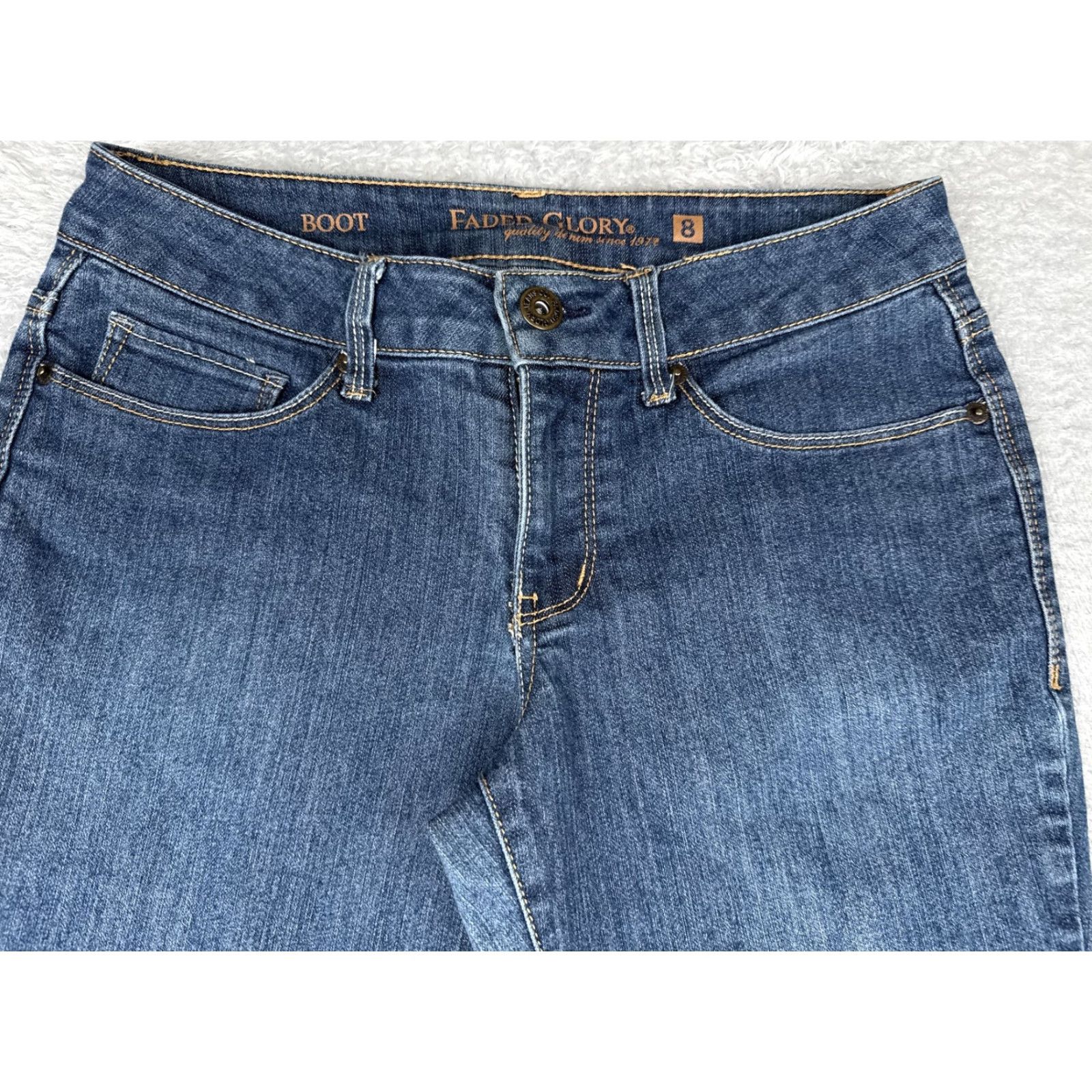 Faded Glory VINTAGE Faded Glory Jeans Womens 8 Blue Bootcut Stretch Denim Mid Rise Embroidered 29x28 Size 30" / US 8 / IT 44 - 4 Thumbnail