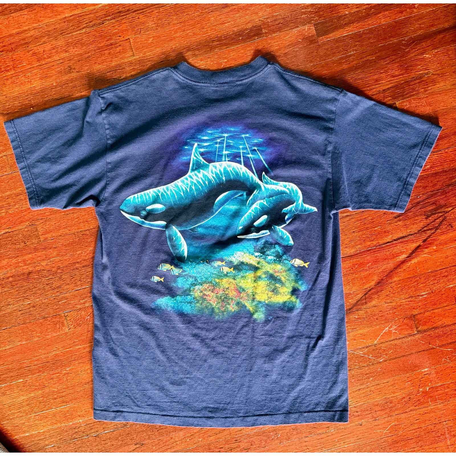 Vintage Vintage Florida Blue Double Side Graphic Whale T Shirt Large Size US L / EU 52-54 / 3 - 2 Thumbnail
