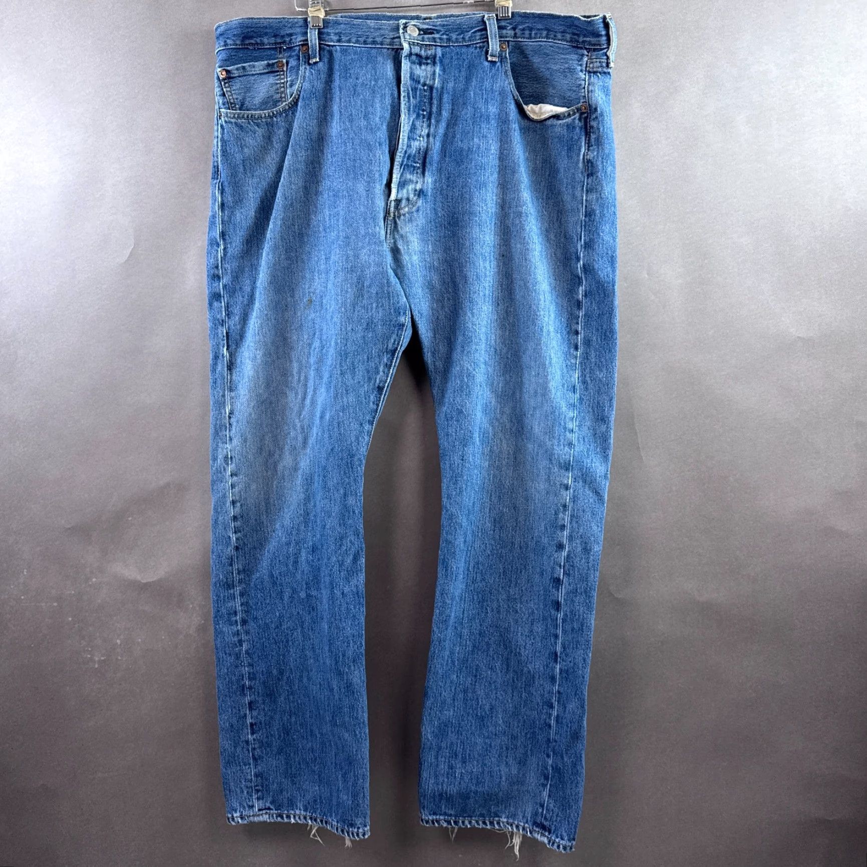 Levi's Levi's 501 Jeans Men 42x32 Blue Denim Distressed Vintage Style Straight Pants Size US 42 / EU 58 - 2 Thumbnail