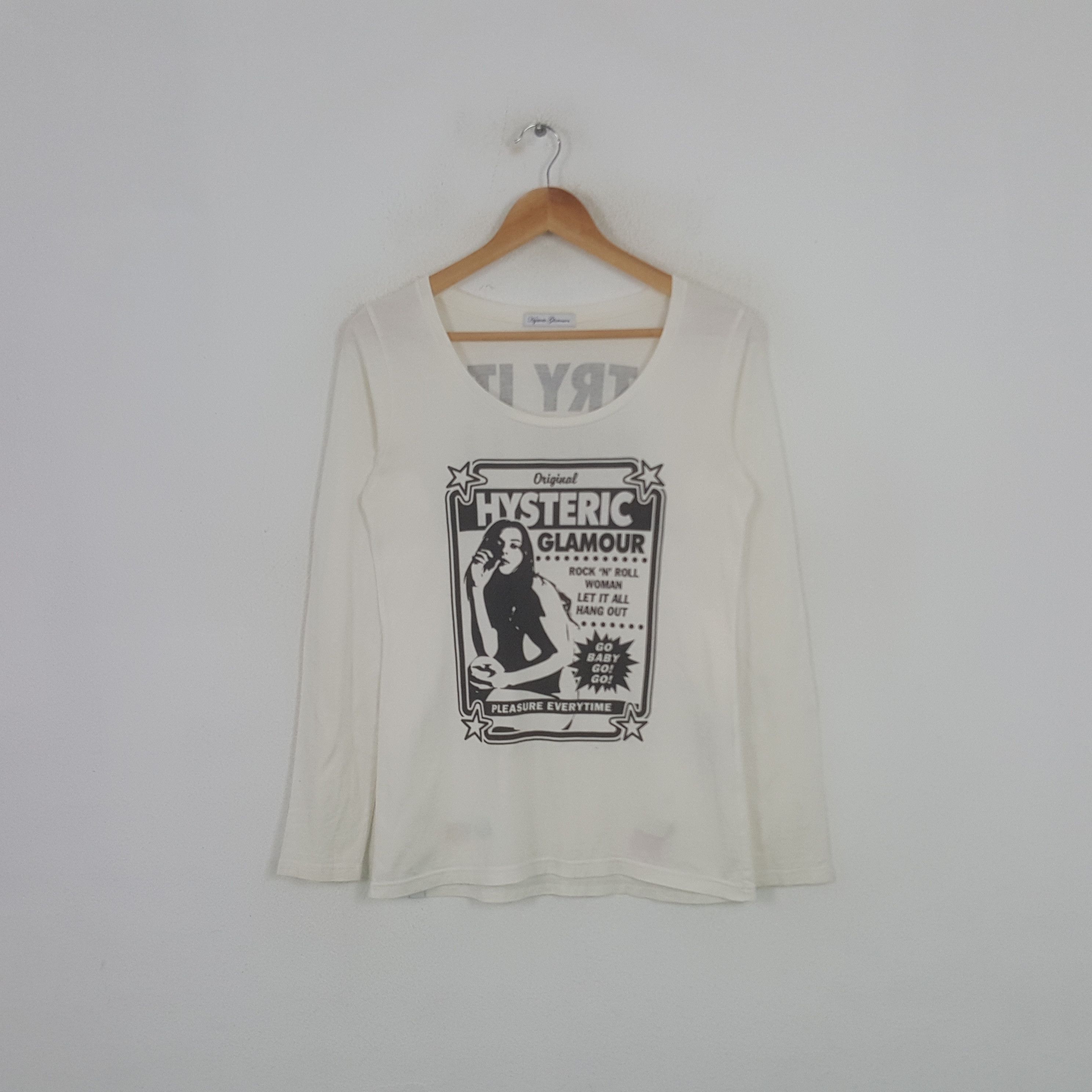 Hysteric Glamour Vintage Hysteric Glamour Japanese Brand Scoop Neck Tshirt Size US S / EU 44-46 / 1 - 1 Thumbnail