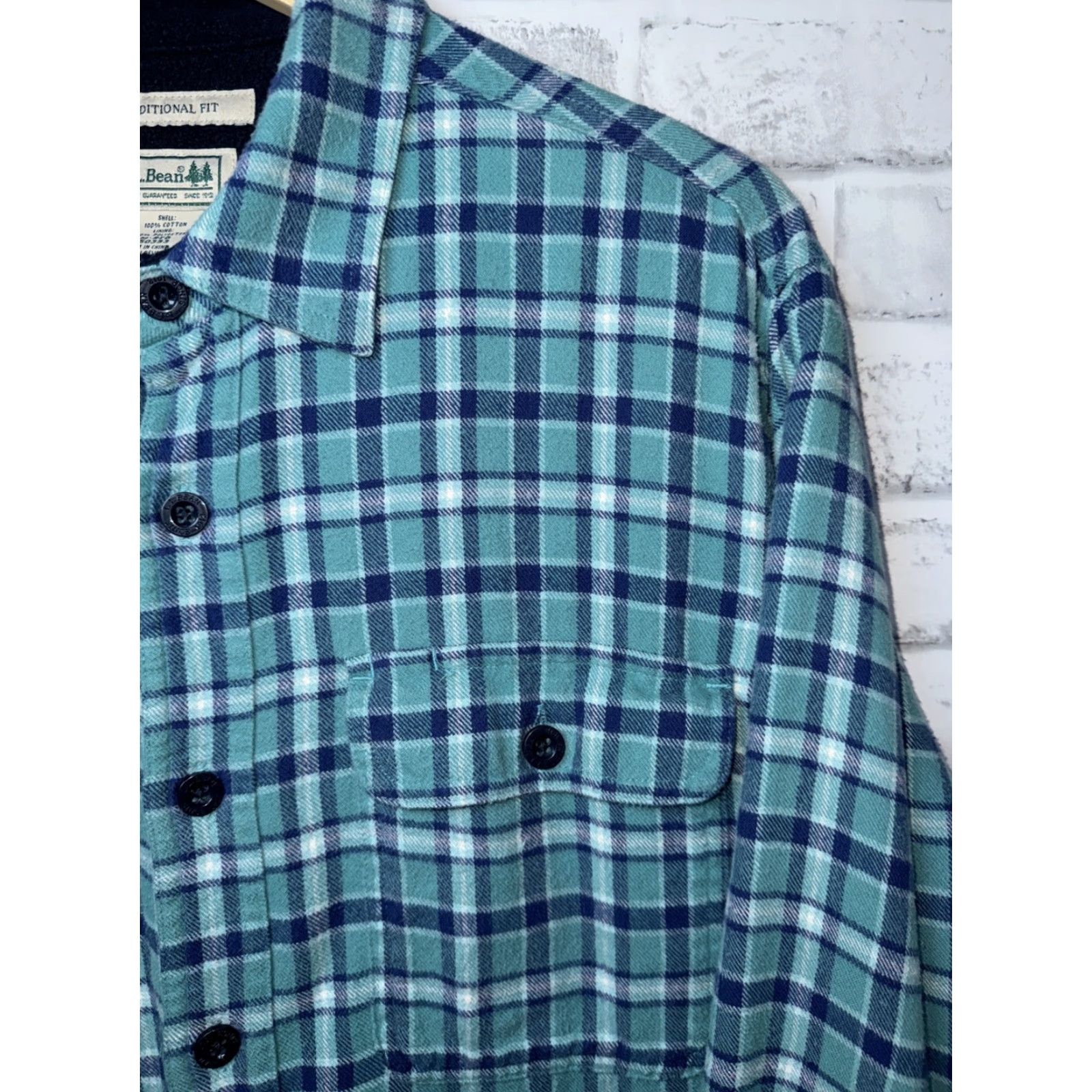 Vintage LL Bean Shirt Jacket Plaid Flannel Fleece Lined Blue Mens M Traditional Fit Jacket Size US M / EU 48-50 / 2 - 3 Thumbnail