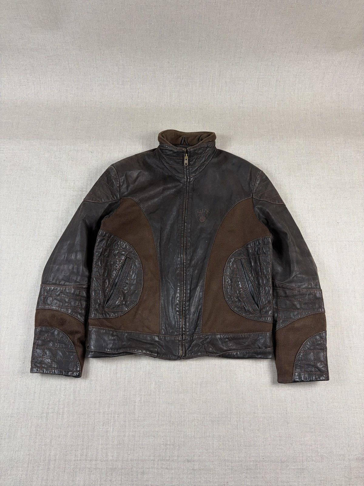 Diesel Diesel biker leather moto brown 1990/2000 vintage archive Size US L / EU 52-54 / 3 - 6 Thumbnail