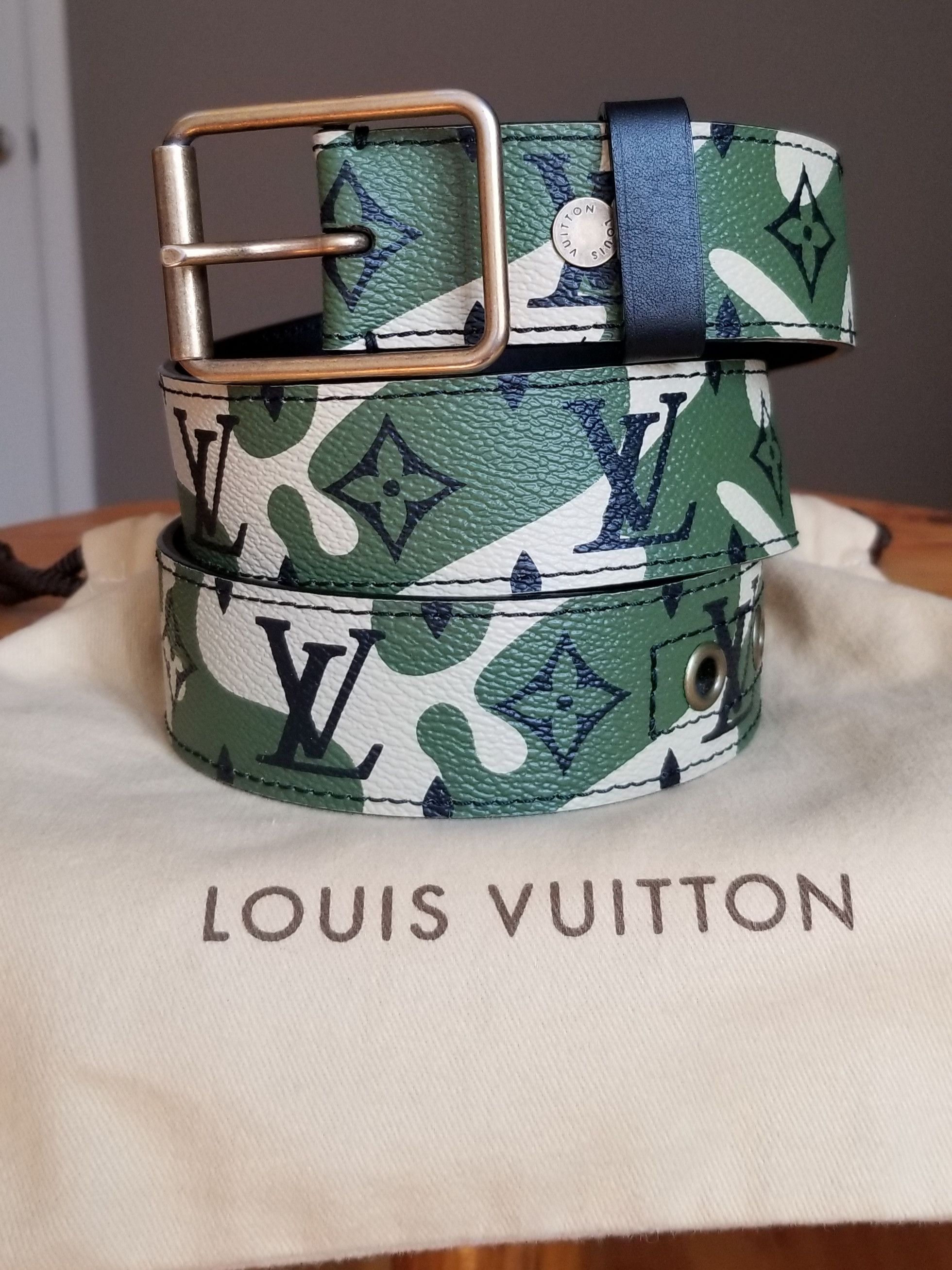 Louis Vuitton × Takashi Murakami Louis Vuitton Takashi Murakami Camouflage Belt Size 32 - 2 Thumbnail