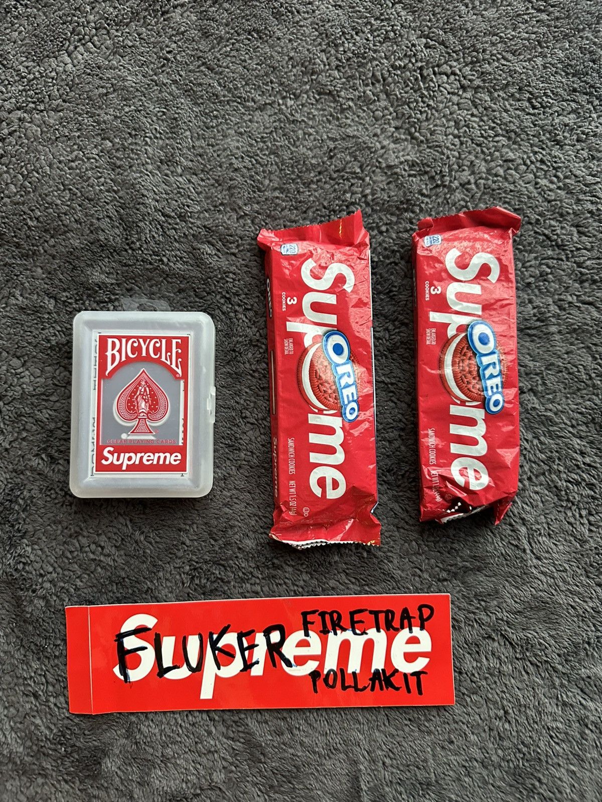 Supreme x Oreo + Supreme x Bicycle Clear Playing Cards