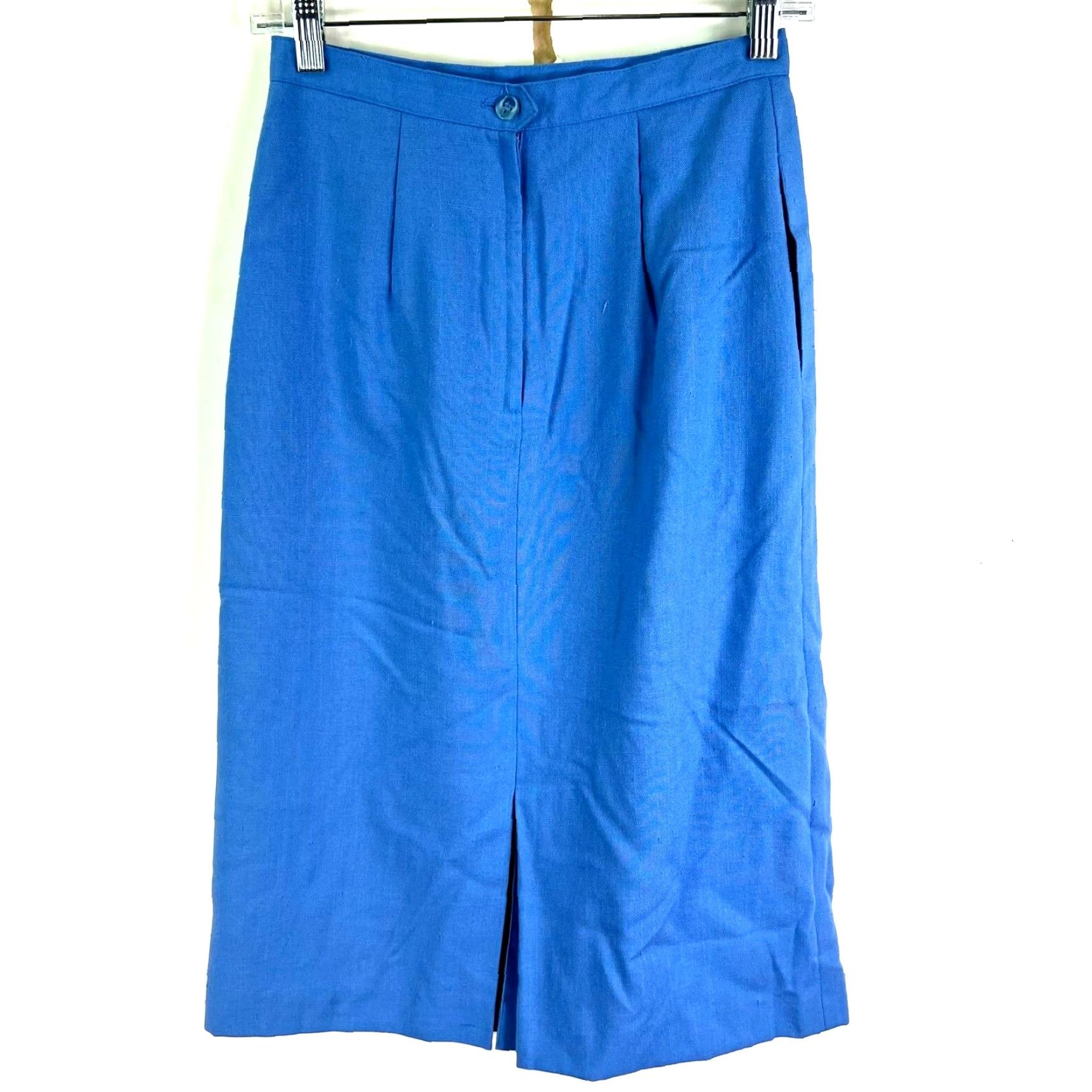 Vintage VINTAGE Fundamental Things Skirt A-Line Pleated Woven Midi 26X28 Pockets Blue 10 Womens Rich Rise Zip Non-SeasonalProbably Size 32" / US 10 / IT 46 - 4 Thumbnail