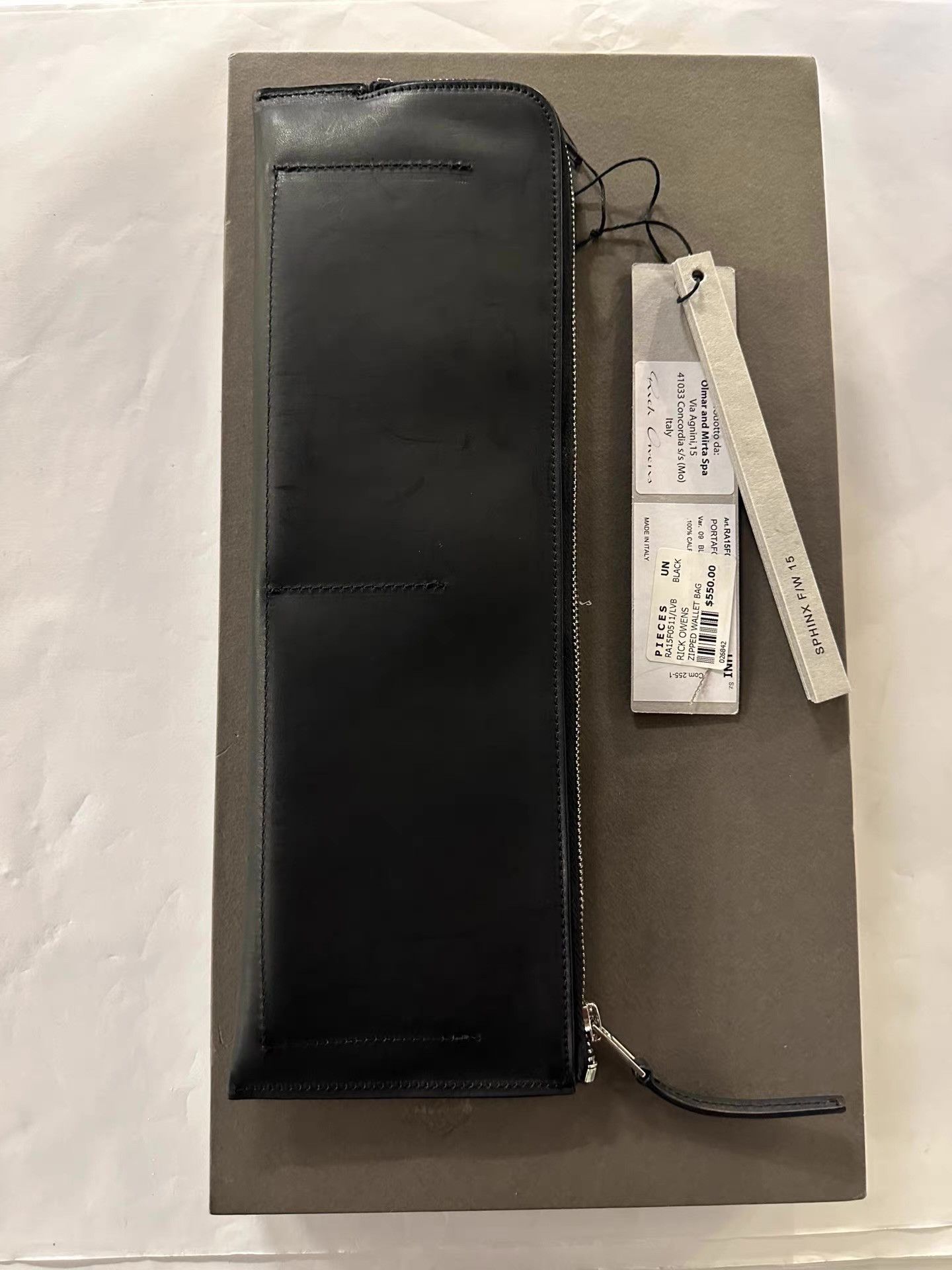 Rick Owens Rick Owens 15FW 'SPHINX' Black Zipped Wallet Bag Ｑ25 Size ONE SIZE - 3 Thumbnail