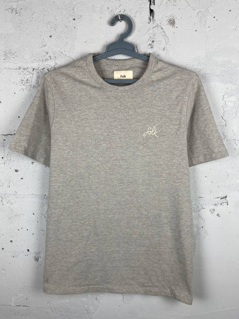 Designer × Folk Folk Grey Organic Men’s Embroidered Logo T Shirt Size L Size US L / EU 52-54 / 3 - 2 Thumbnail