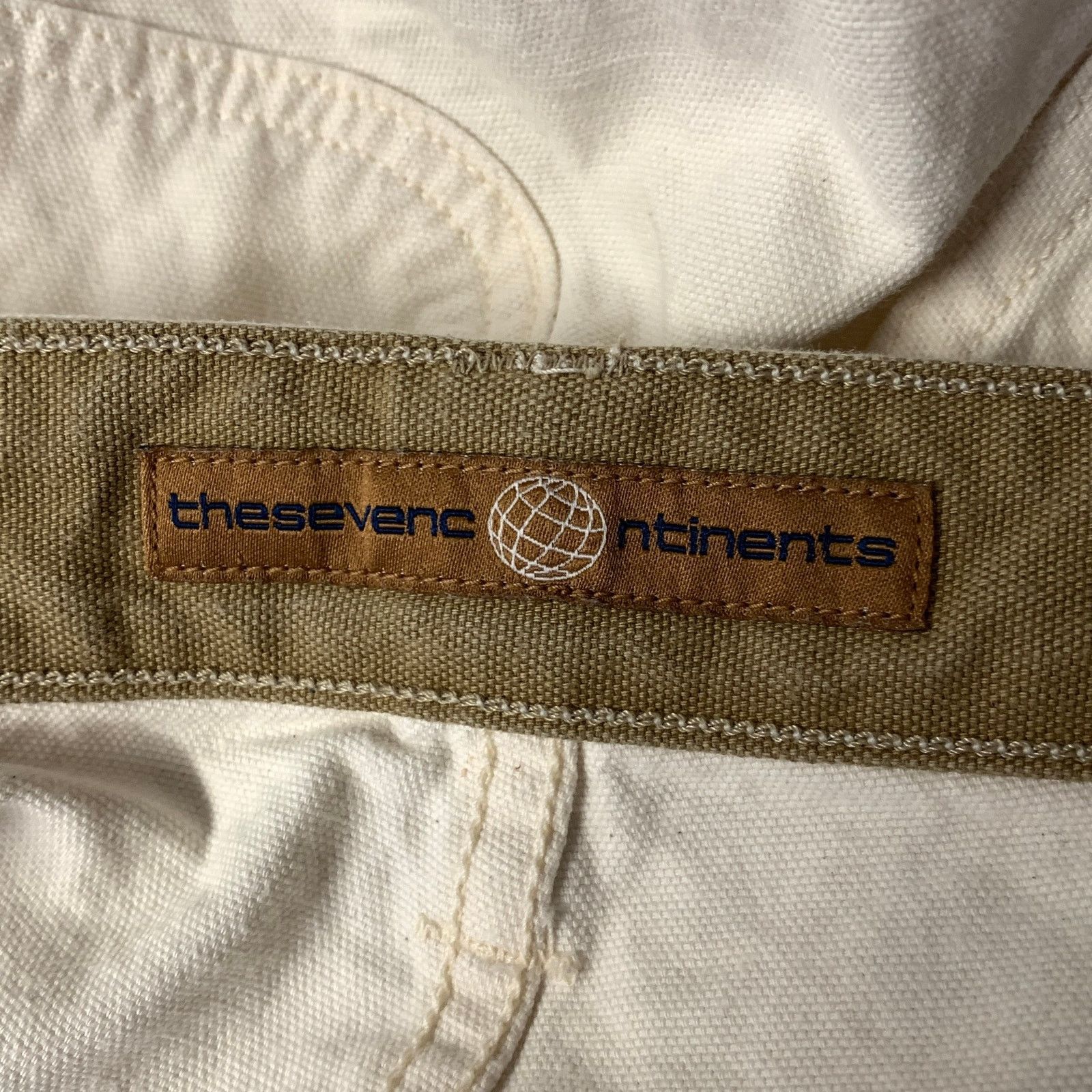 Other THE SEVEN CONTINENTS Size 30 Cream Cotton Carpenter Pants Size US 30 / EU 46 - 4 Thumbnail