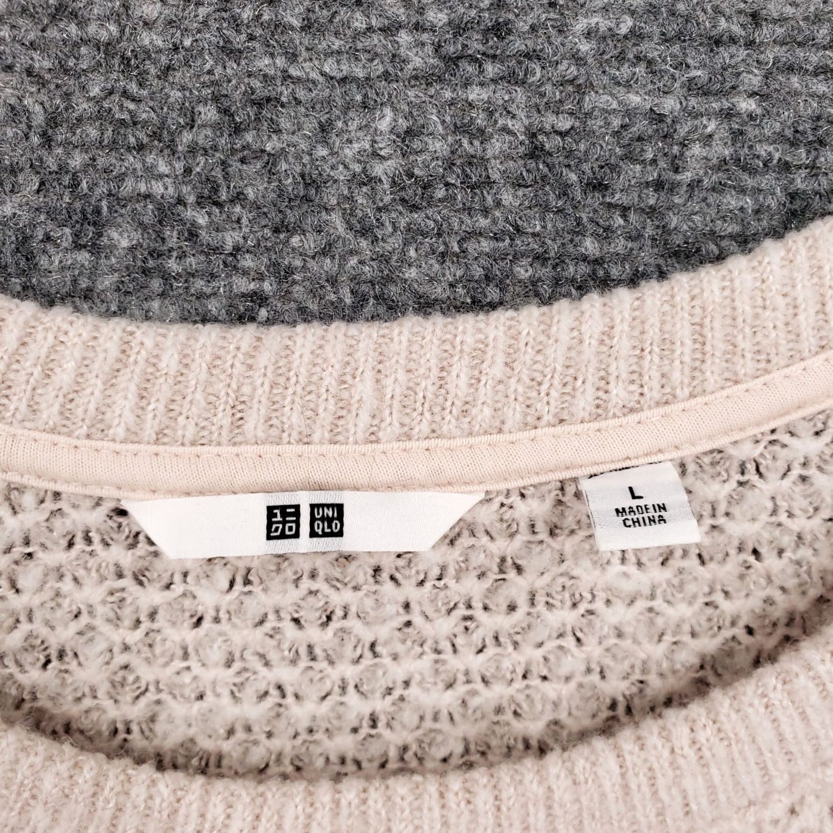 Uniqlo Uniqlo Sweater Womens L Beige Wool Blend Pullover Round Neck Long Sleeve Knit Modern Classic Adult Regular Fit Clothing Size L / US 10 / IT 46 - 6 Thumbnail
