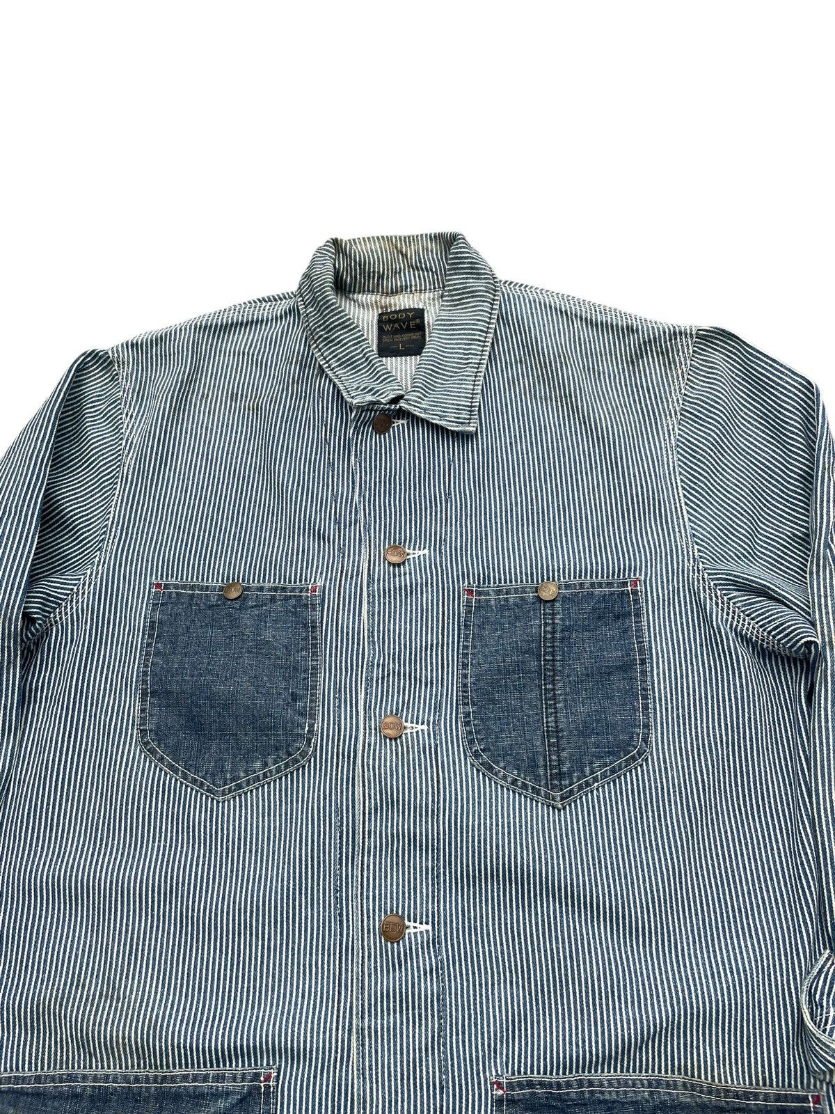 Japanese Brand Body Wave Hickory Chore Jacket Size US XL / EU 56 / 4 - 3 Thumbnail