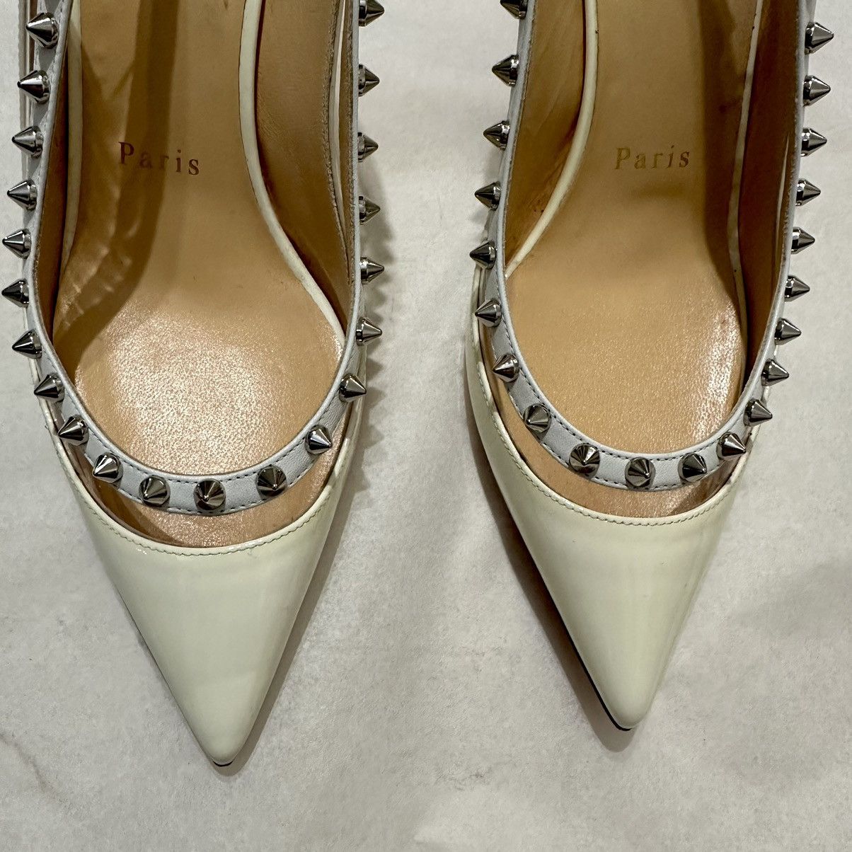 Christian Louboutin × Designer Christian Louboutin Brigadine Spike Patent Pump Mules Size US 7 / IT 37 - 12 Thumbnail
