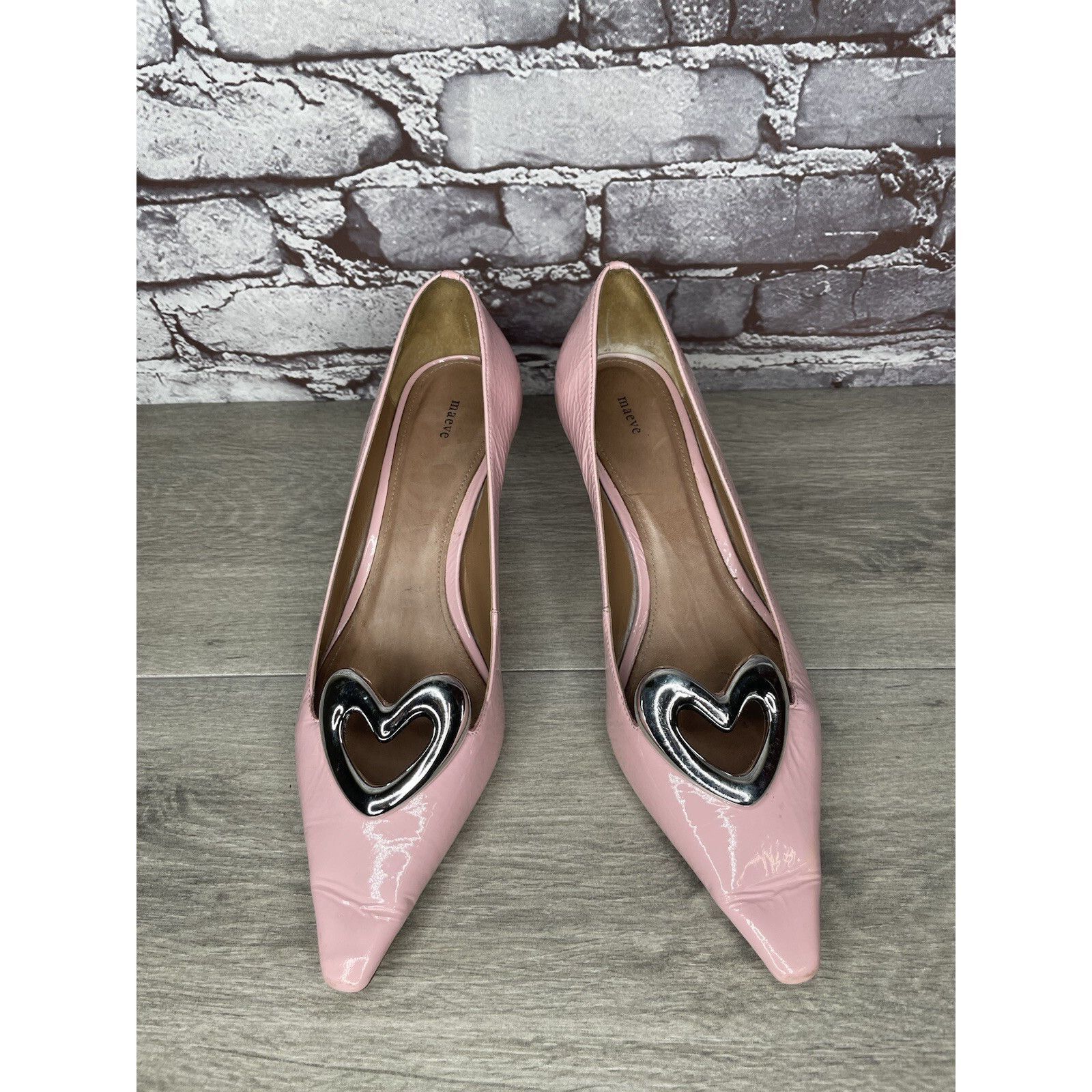 Anthropologie Anthropologie Maeve Heart Pink Patent Pink Valentines Love P Size US 10.5 / IT 40.5 - 20 Thumbnail
