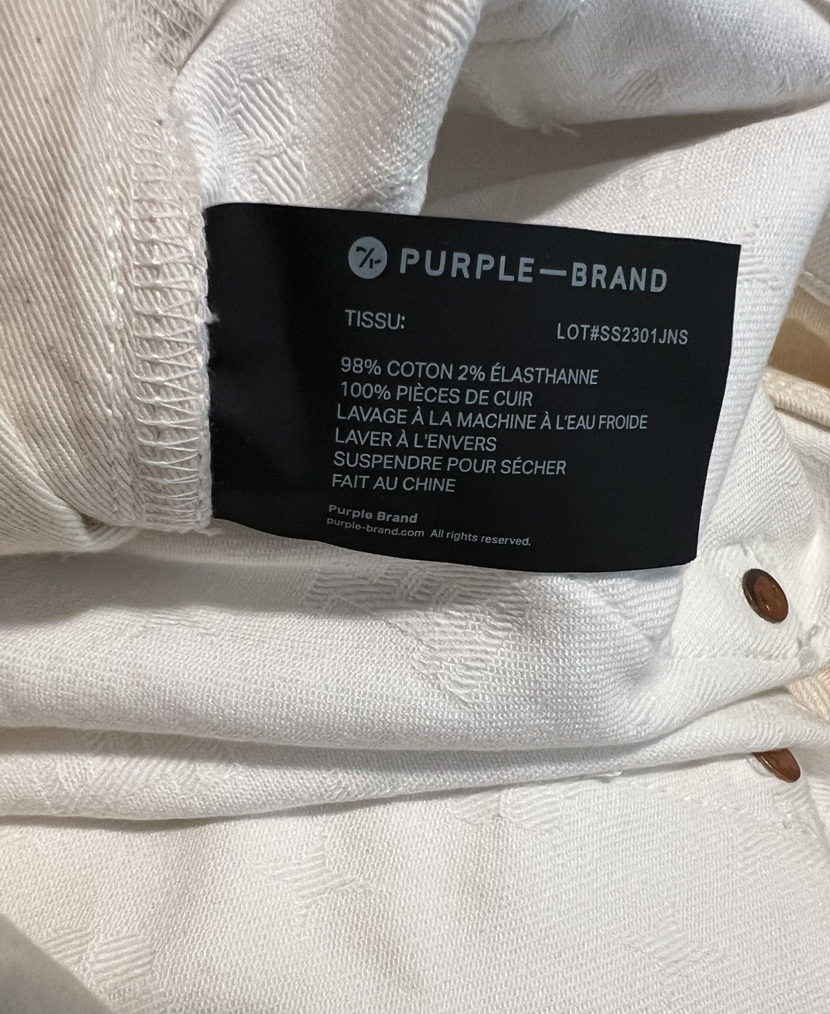Purple × Purple Brand Purple Brand Jeans Mens Jacquard Slim Fit White Size 29/32 Size US 29 - 7 Thumbnail
