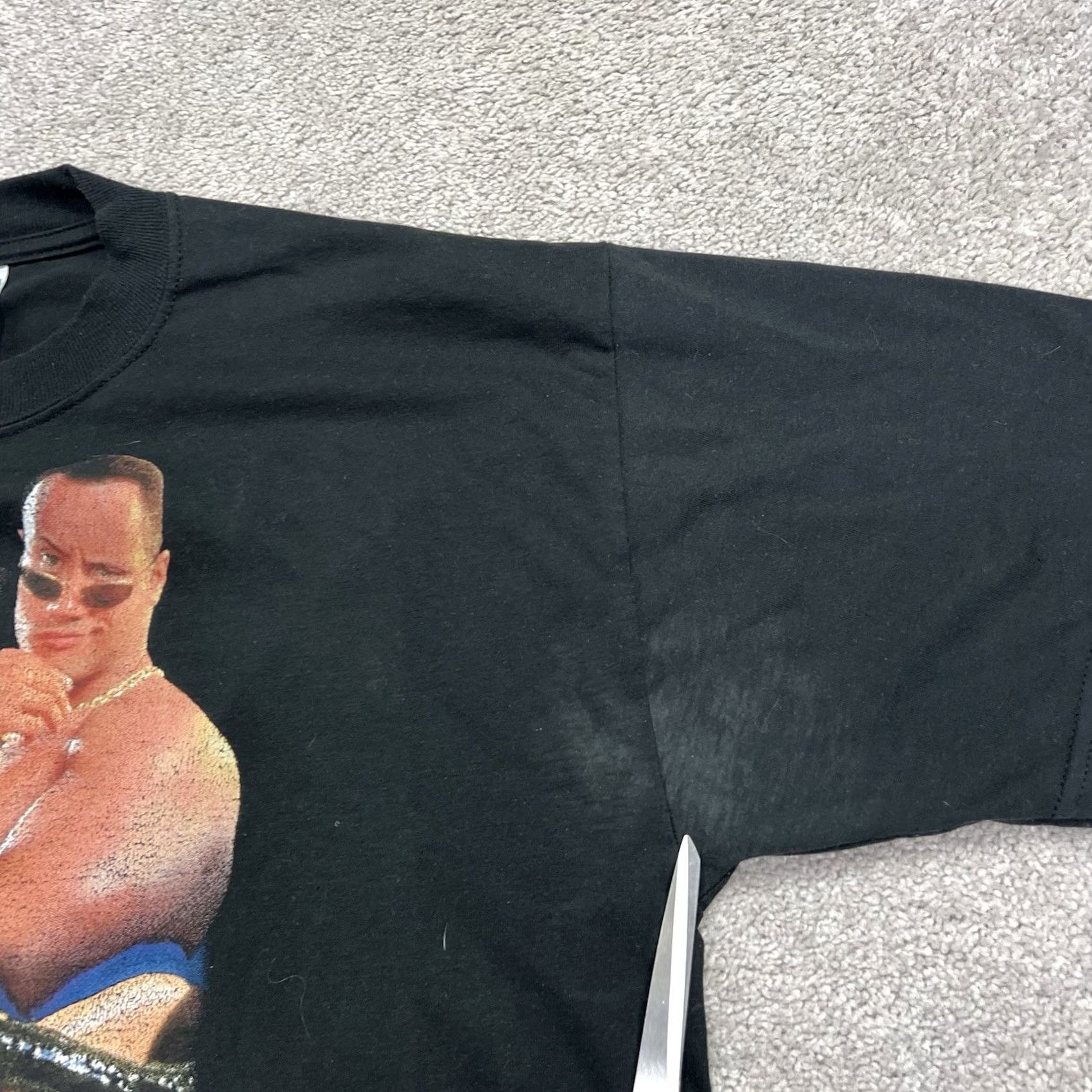 Jerzees VINTAGE WWF The Rock Shirt Adult XL 90s 1999 Wrestling Black Short Sleeve Flaw Size US XL / EU 56 / 4 - 7 Thumbnail