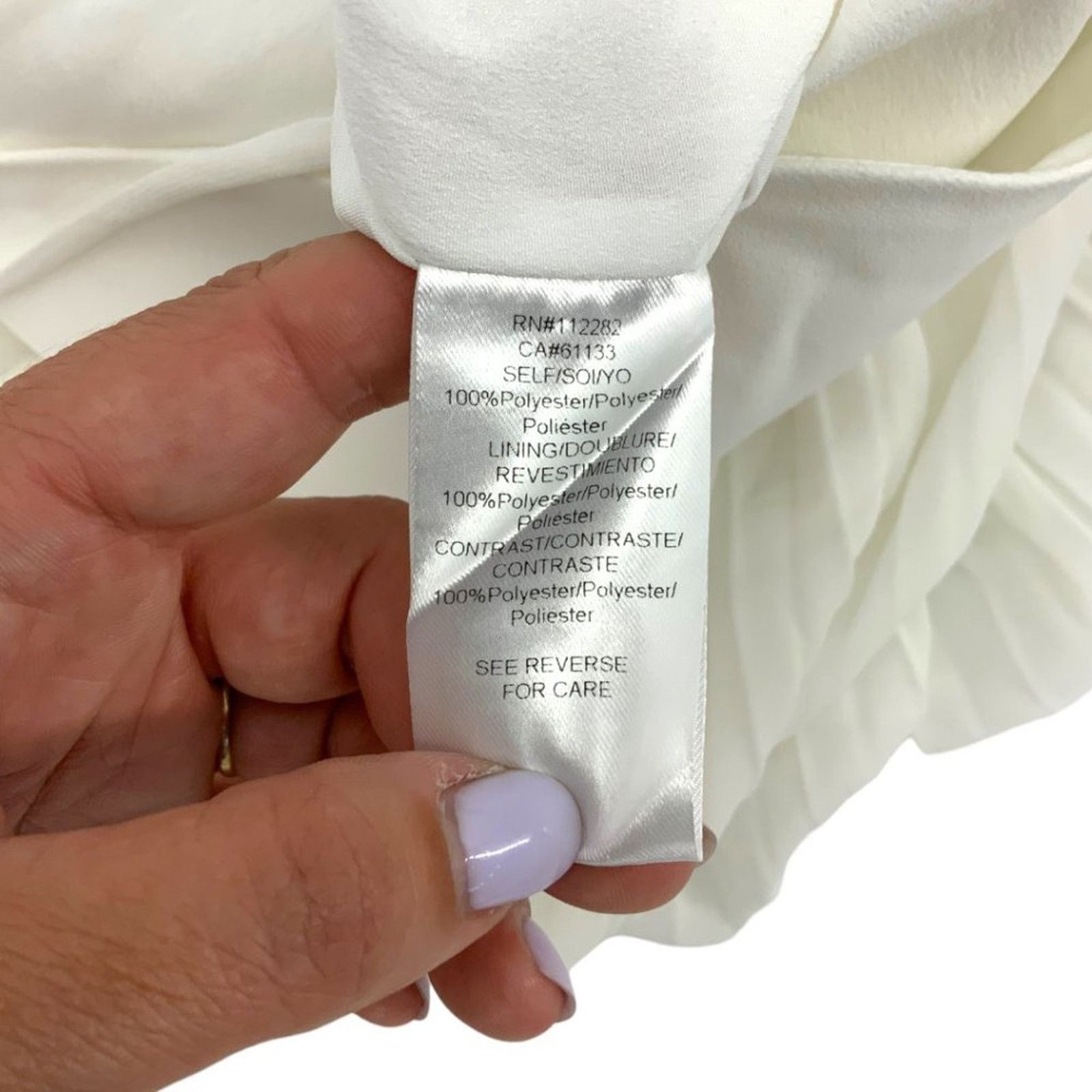 Other Adelyn Rae White Charli Pleated Midi Dress Medium NWT $138 Size M / US 6-8 / IT 42-44 - 8 Thumbnail