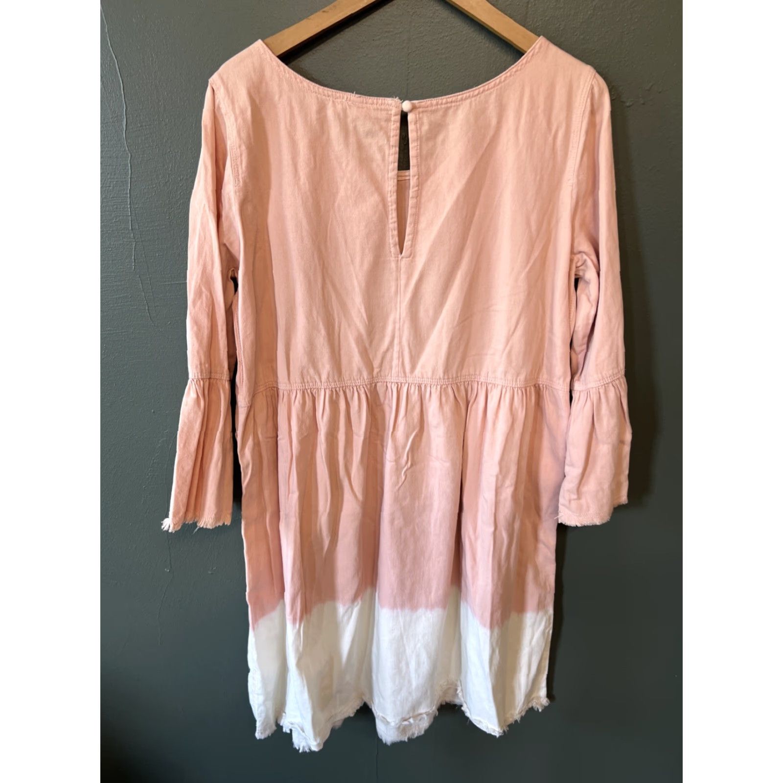 Anthropologie VINTAGE Anthropologie Holding Horses Lilibet Dip Dye Boho Mini Dress Pink/White Size 14 Size XL / US 12-14 / IT 48-50 - 3 Thumbnail
