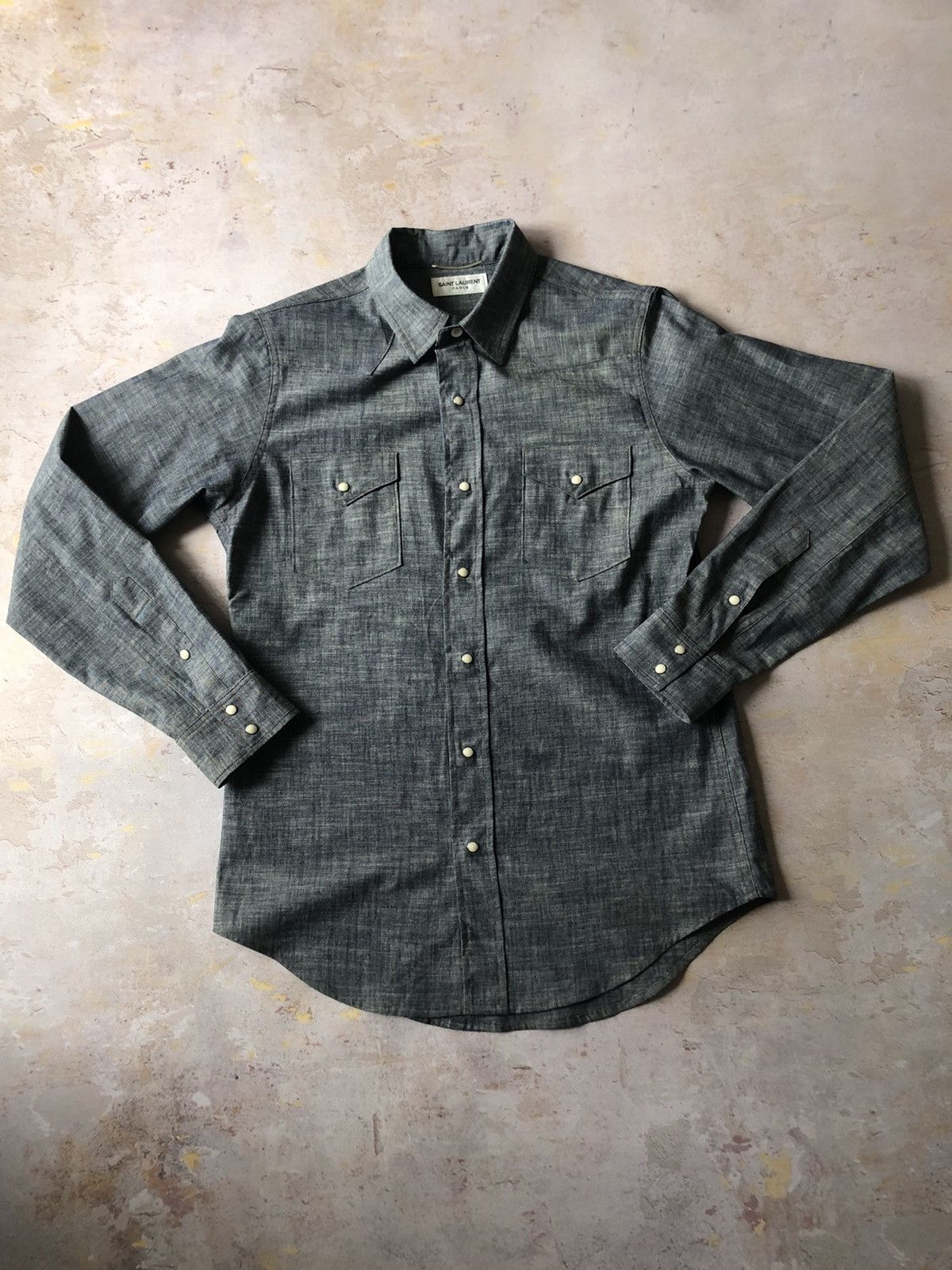 Hedi Slimane Saint Laurent Paris chambray western shirt SAMPLE Size US M / EU 48-50 / 2 - 5 Thumbnail