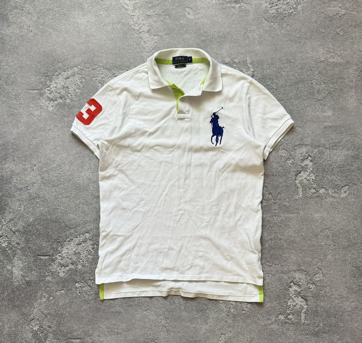 Polo Ralph Lauren × Vintage Polo Ralph Lauren M white polo tee T-shirt rugby big logo Size US M / EU 48-50 / 2 - 4 Thumbnail