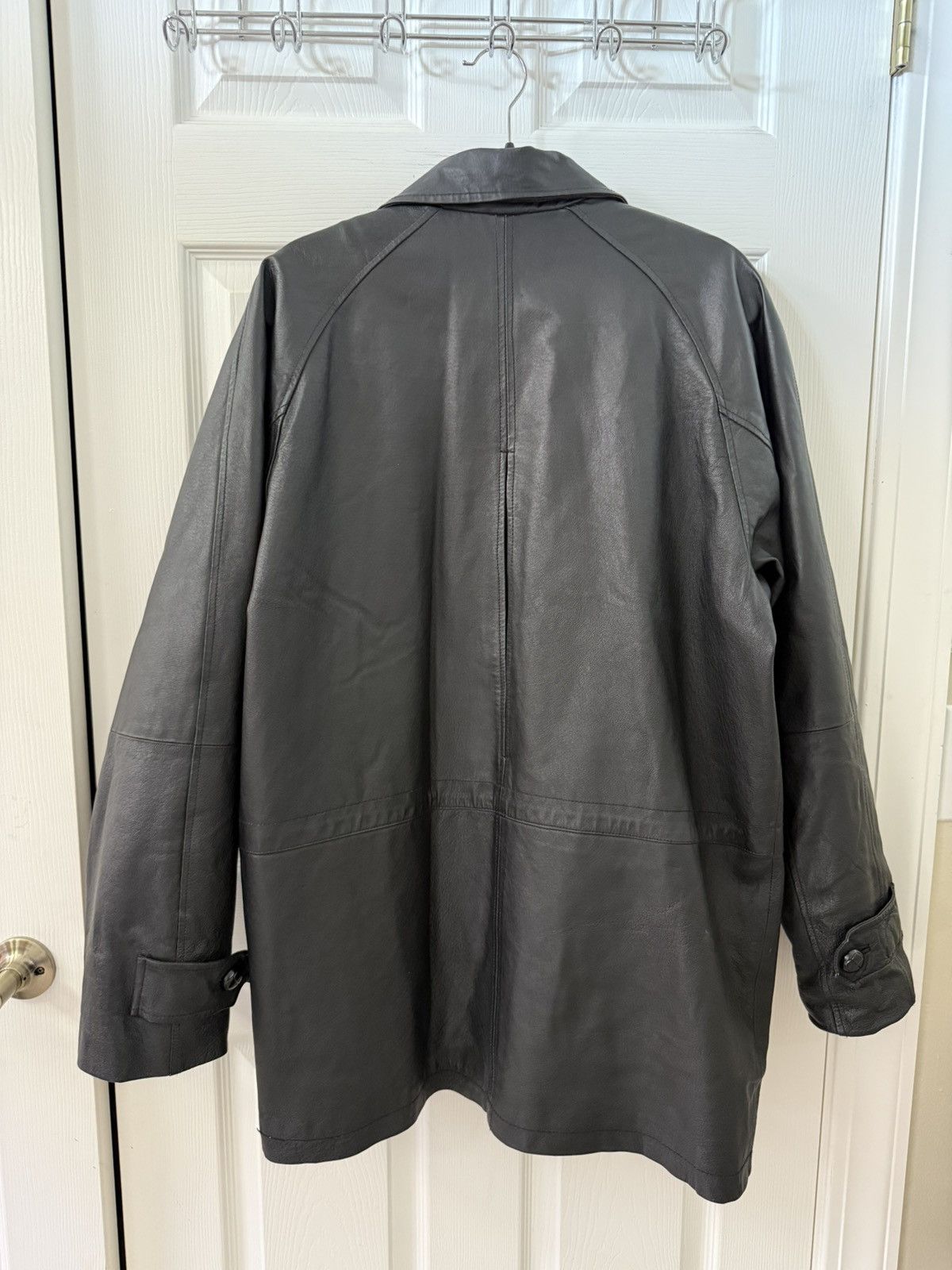 Other 1990s Phase Two Vintage Black Leather Coat Zip Out Liner Size US M / EU 48-50 / 2 - 3 Thumbnail
