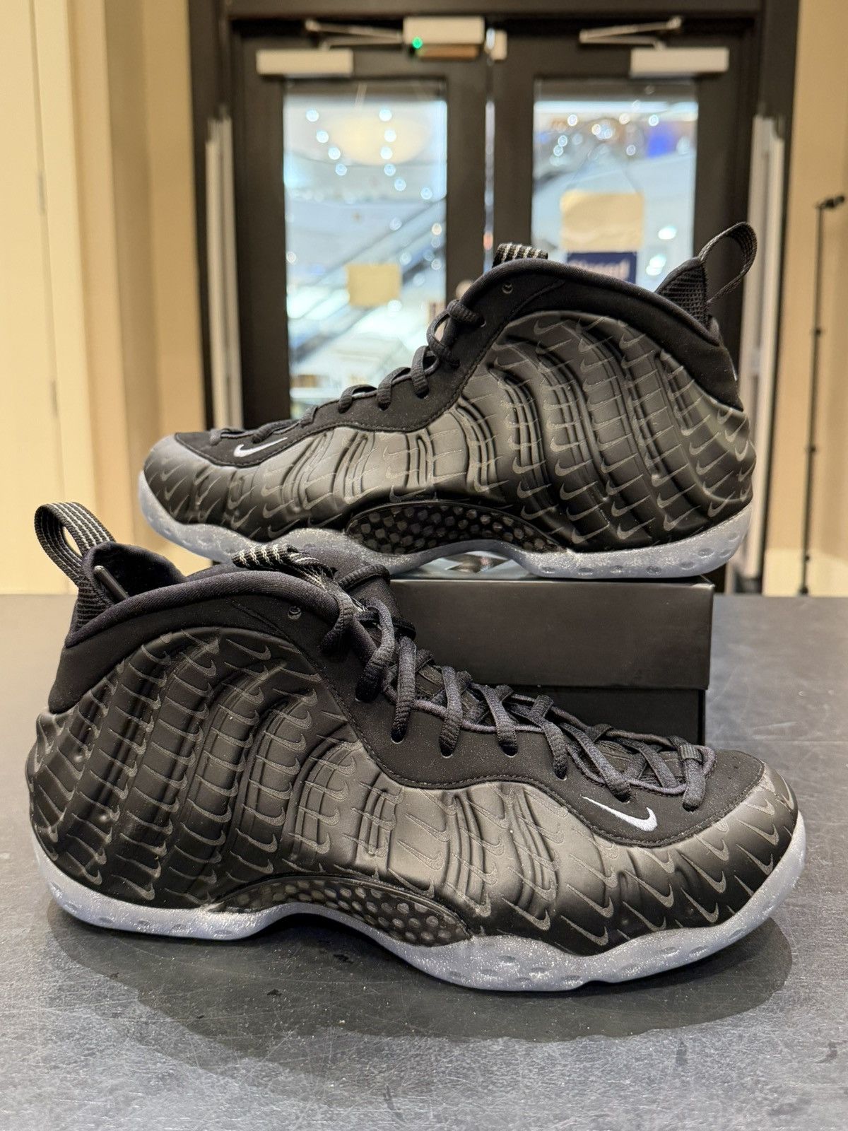 Nike Nike Air Foamposite One ‘All Over Swoosh Black’ Size US 8 / EU 41 - 1 Thumbnail