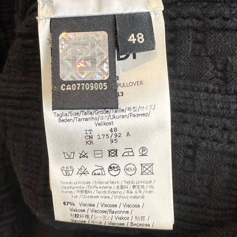 Fendi Fendi Black Knit Sweater with FF Pattern Size US M / EU 48-50 / 2 - 4 Thumbnail