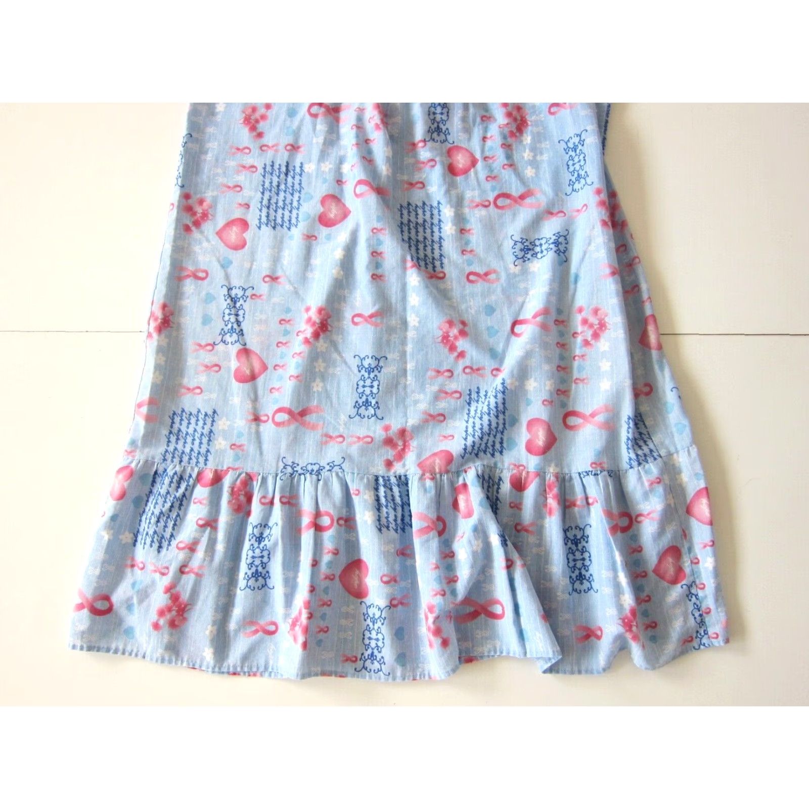 Vintage Anthony Richards Cotton Pink Blue Cancer Pink Ribbon Tank Dress Large Size L / US 10 / IT 46 - 7 Thumbnail